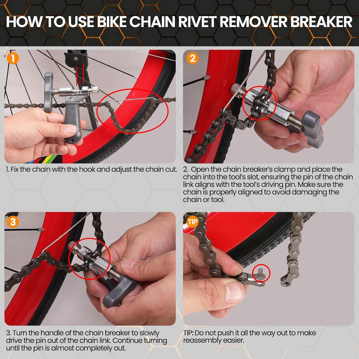 Juego de Herramientas Oumers para Reparar Cadenas de Bicicleta