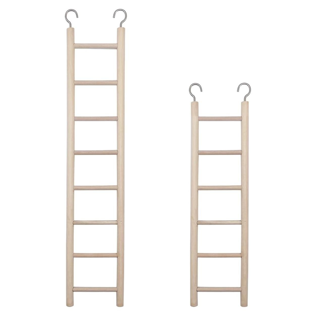 Escalera de Madera Natural LWINGFLYER 2 Piezas para Aves