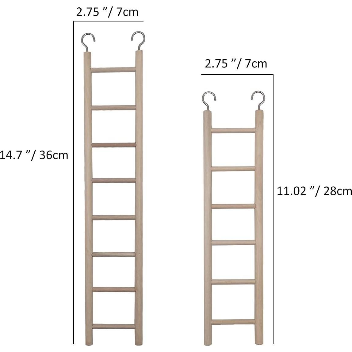 Escalera de Madera Natural LWINGFLYER 2 Piezas para Aves