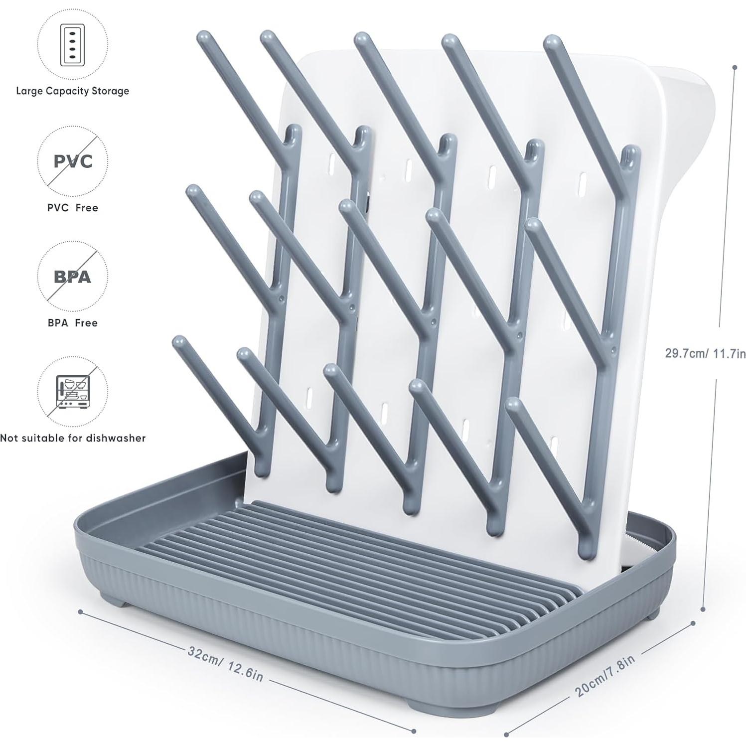 Soporte Vertical para Secado de Biberones Termichy Gris - Ahorra Espacio