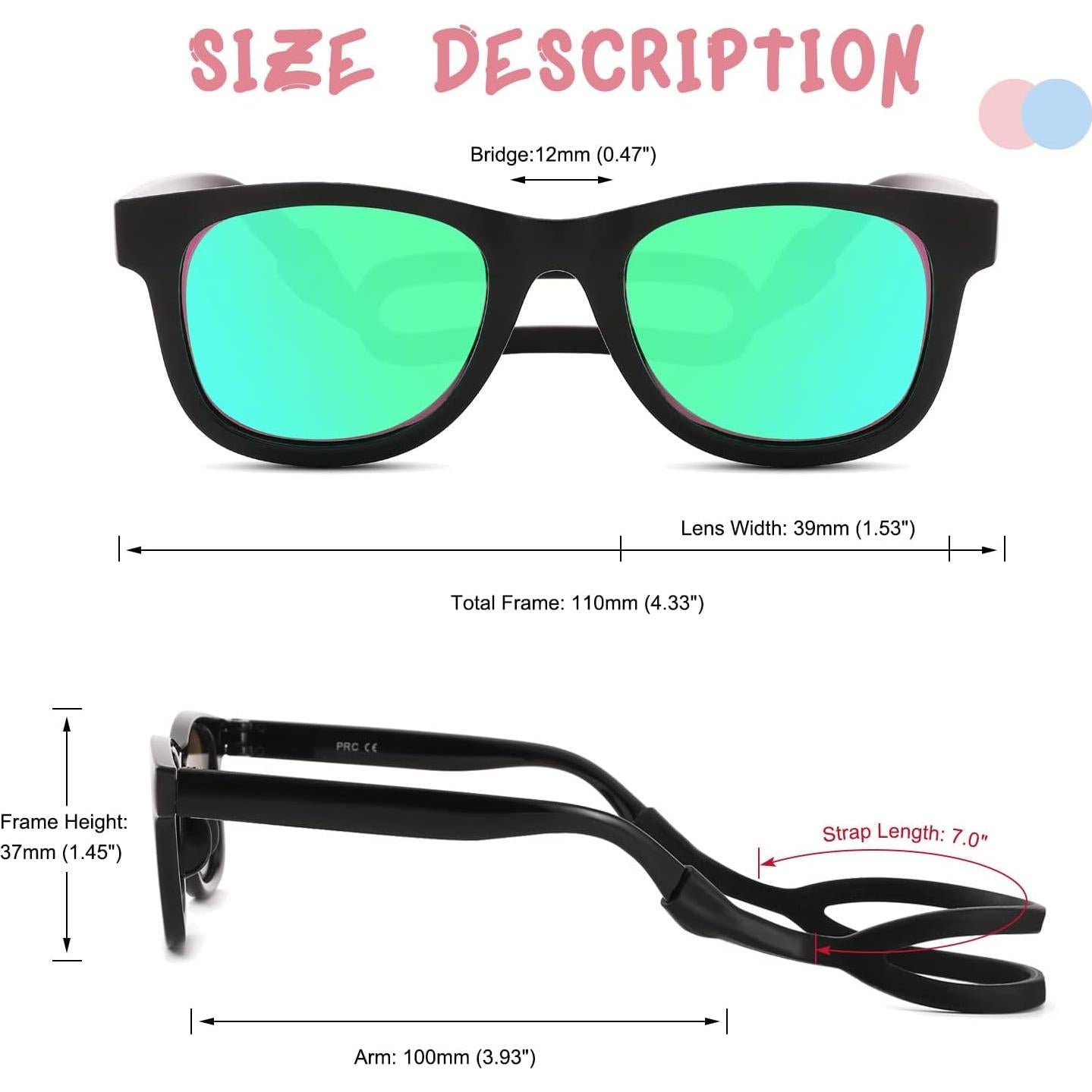 Gafas de Sol Polarizadas para Bebés COASION con Correa Silicona