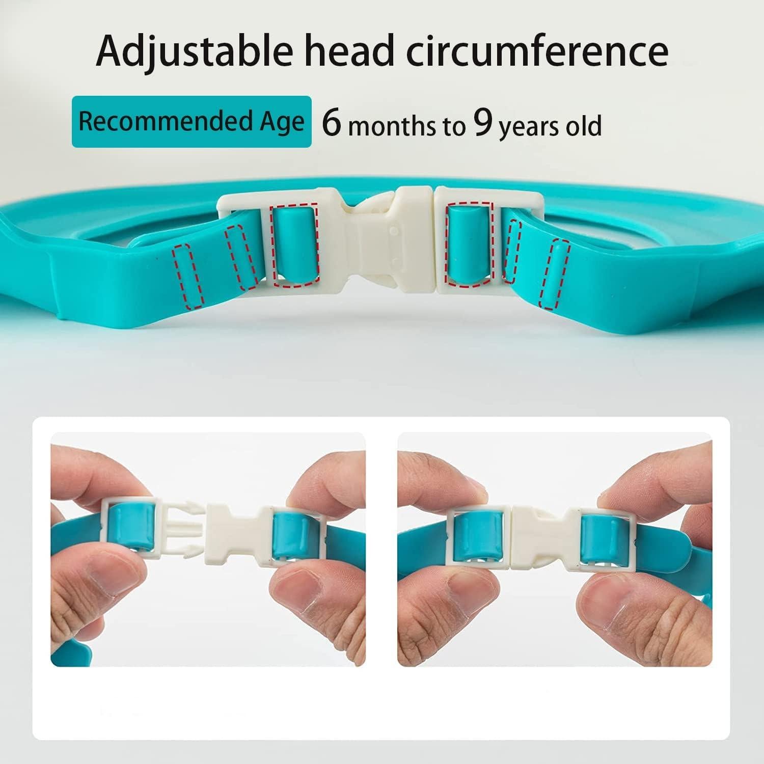 Gorro de Ducha para Bebé Thcbme Dinosaurio Azul Ajustable