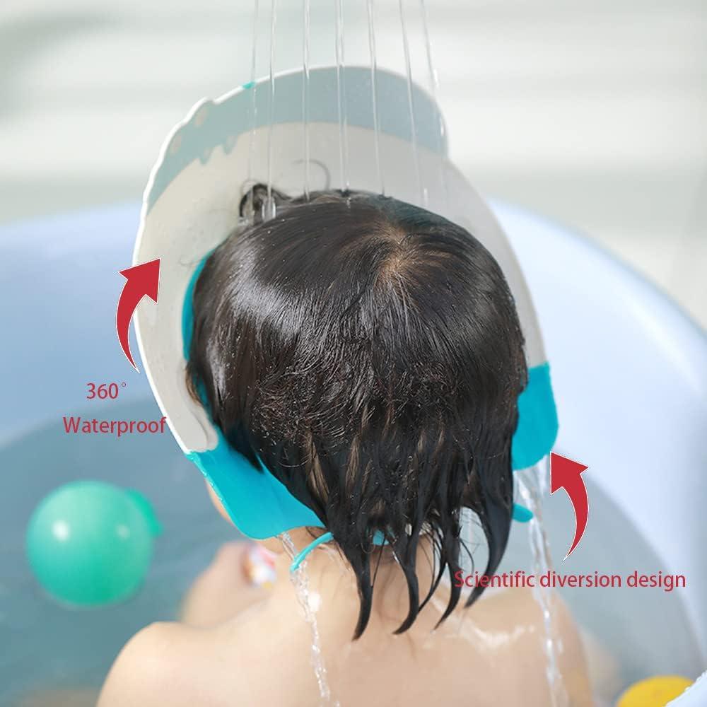 Gorro de Ducha para Bebé Thcbme Dinosaurio Azul Ajustable