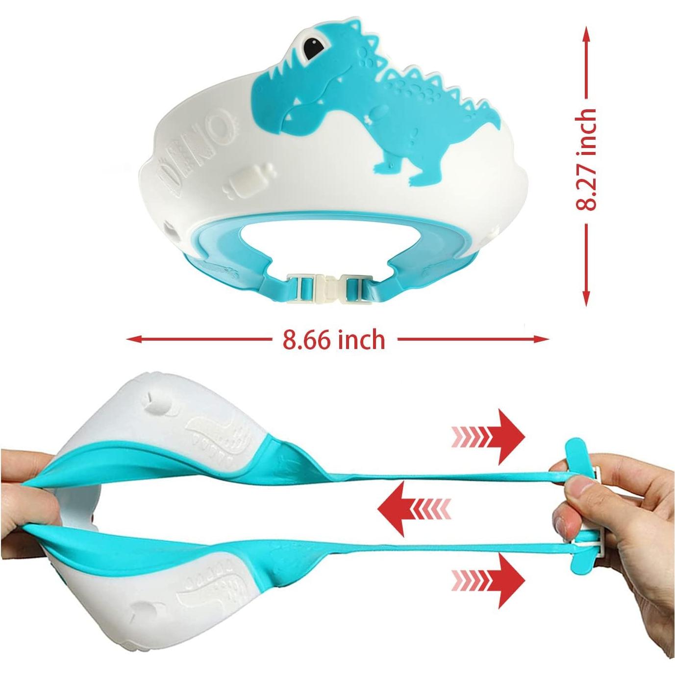 Gorro de Ducha para Bebé Thcbme Dinosaurio Azul Ajustable