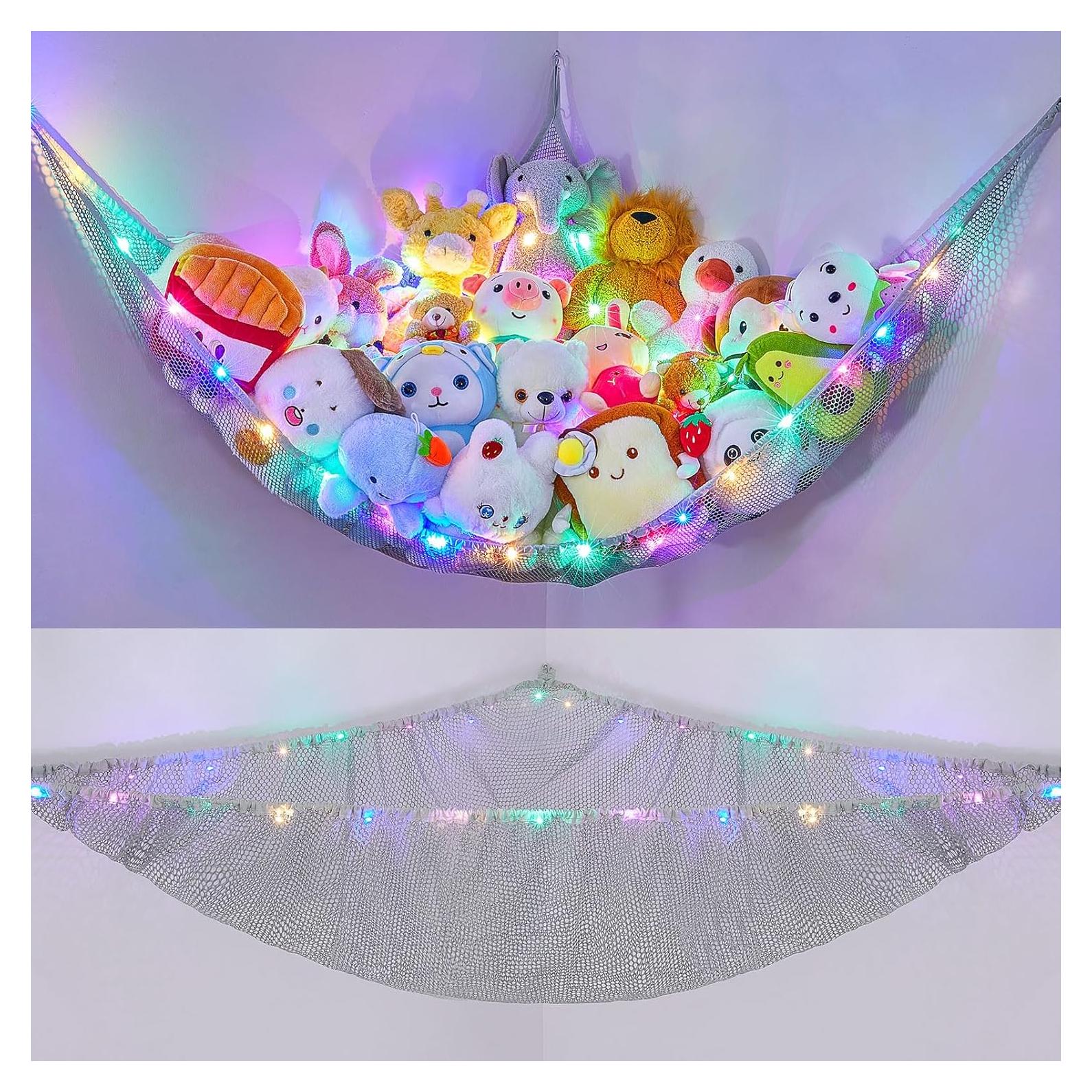 Hamaca Organizador de Juguetes Castillo de Unicornio Gris Grande