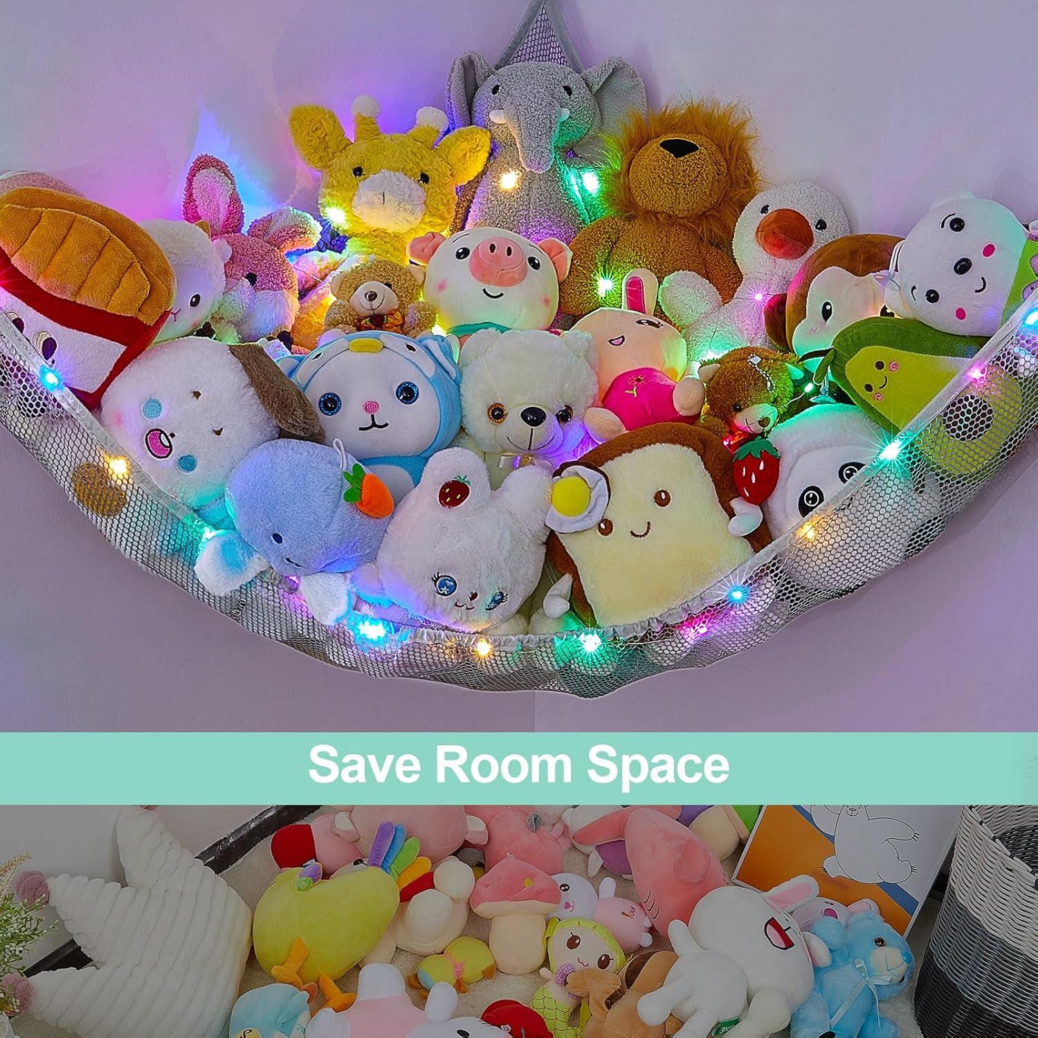 Hamaca Organizador de Juguetes Castillo de Unicornio Gris Grande