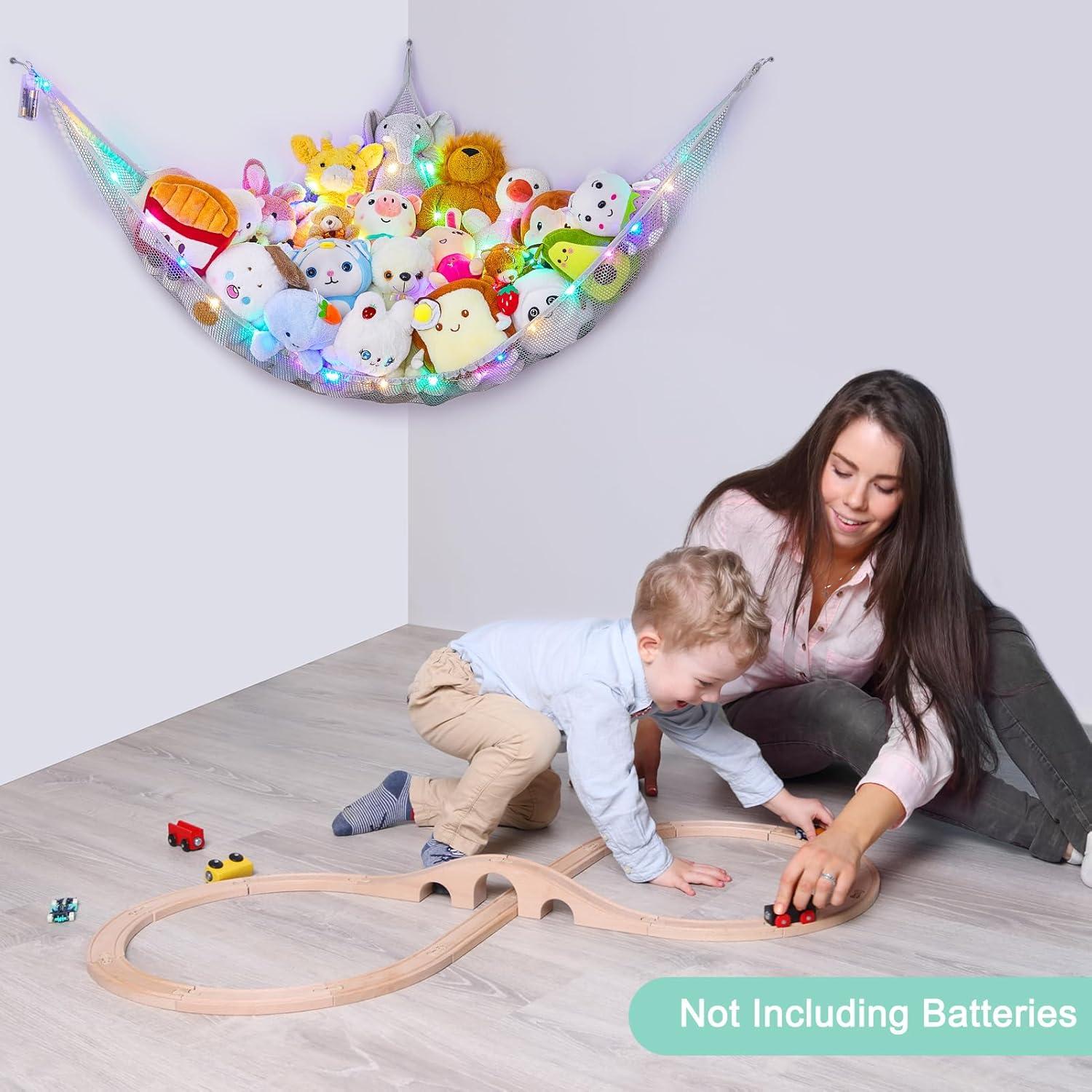 Hamaca Organizador de Juguetes Castillo de Unicornio Gris Grande