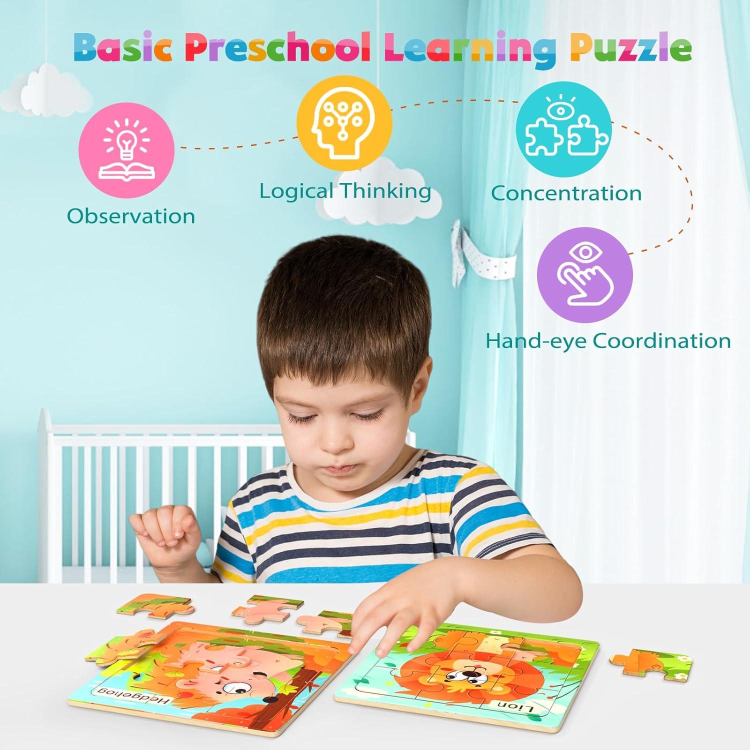 Rompecabezas de Madera Zeoddler para Niños 3-5 Años - 8 Piezas