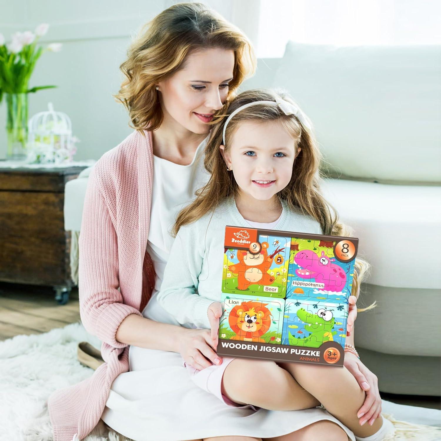 Rompecabezas de Madera Zeoddler para Niños 3-5 Años - 8 Piezas