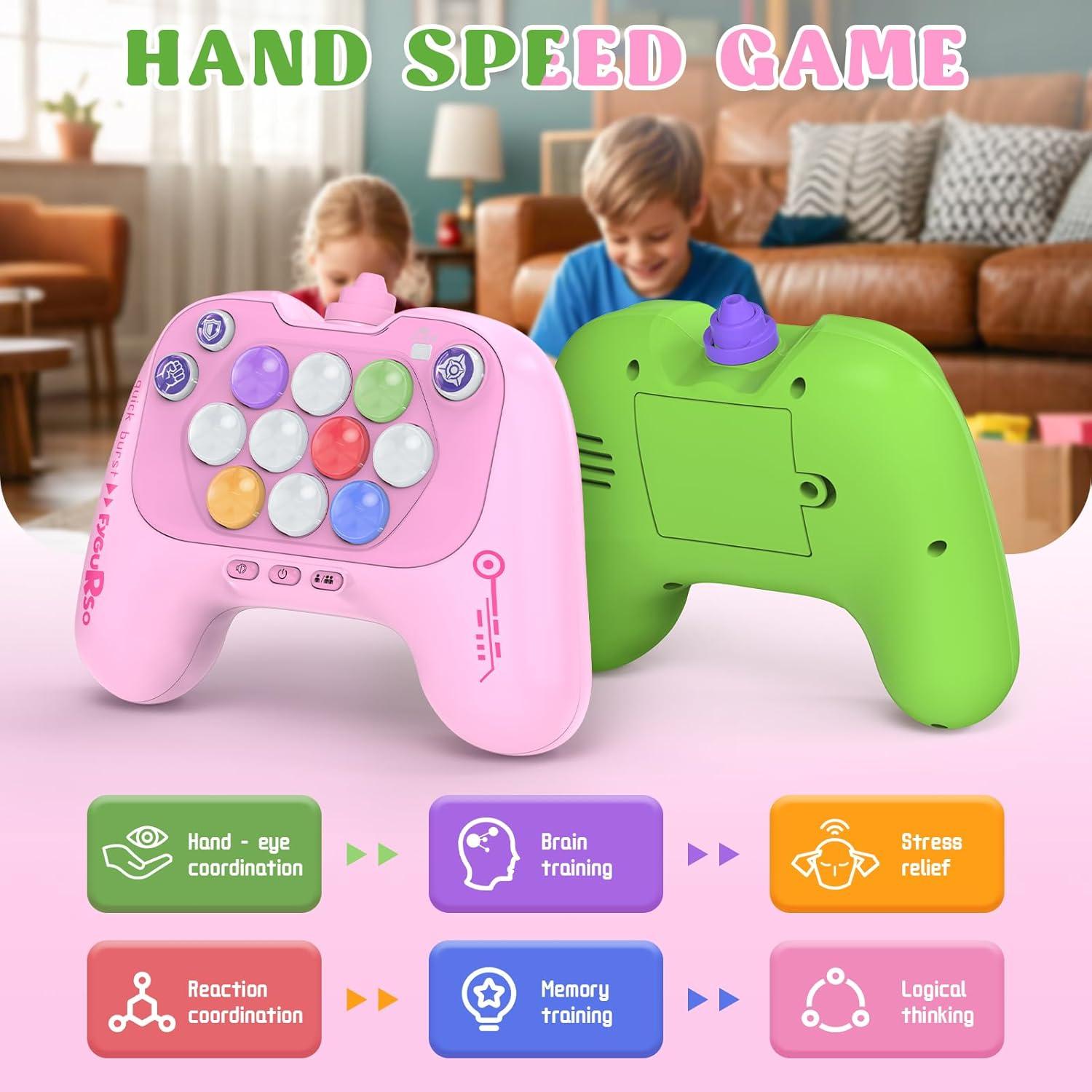 Juego de Empuje Rápido Fygurso Rosa y Verde para 2 Jugadores