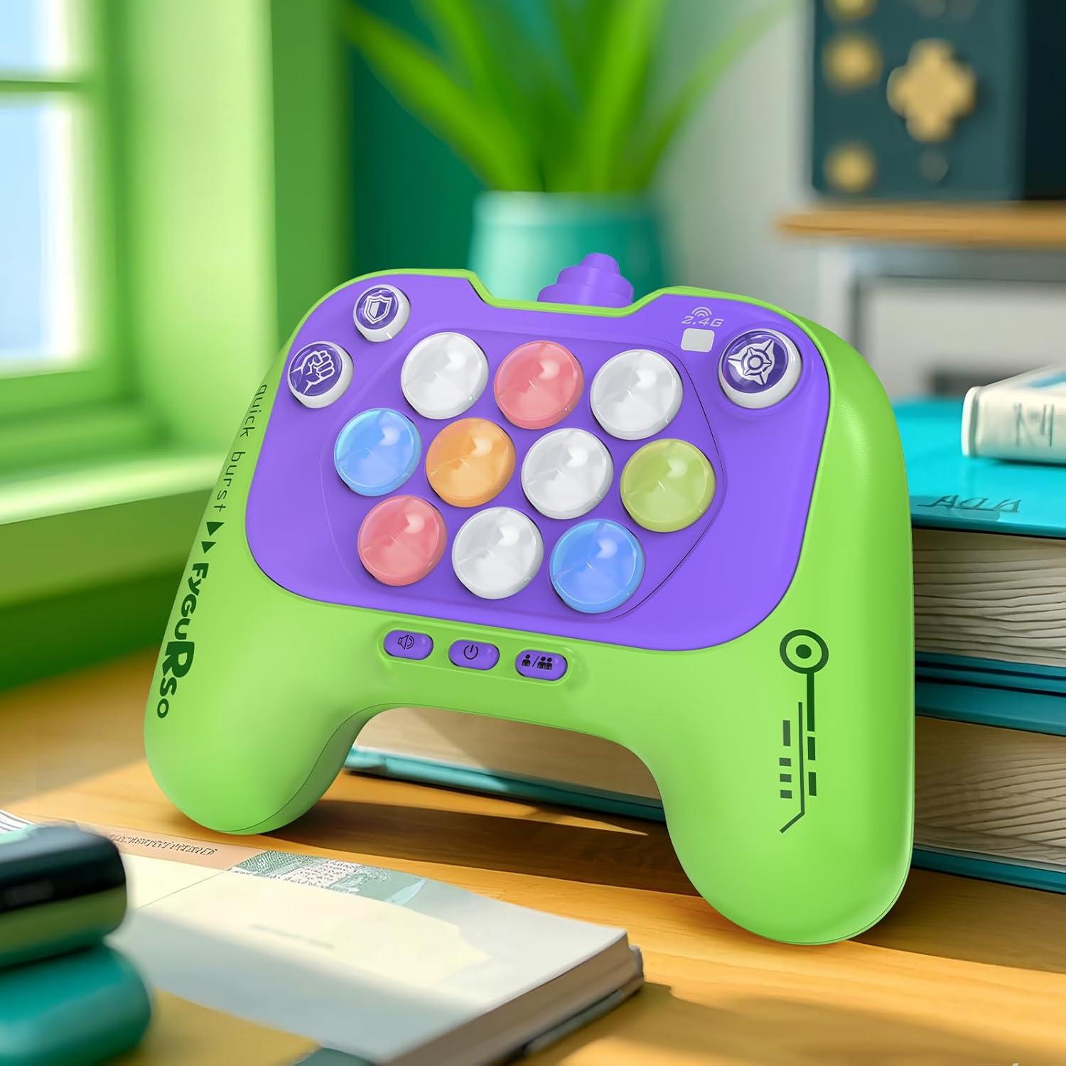 Juego de Empuje Rápido Fygurso Rosa y Verde para 2 Jugadores