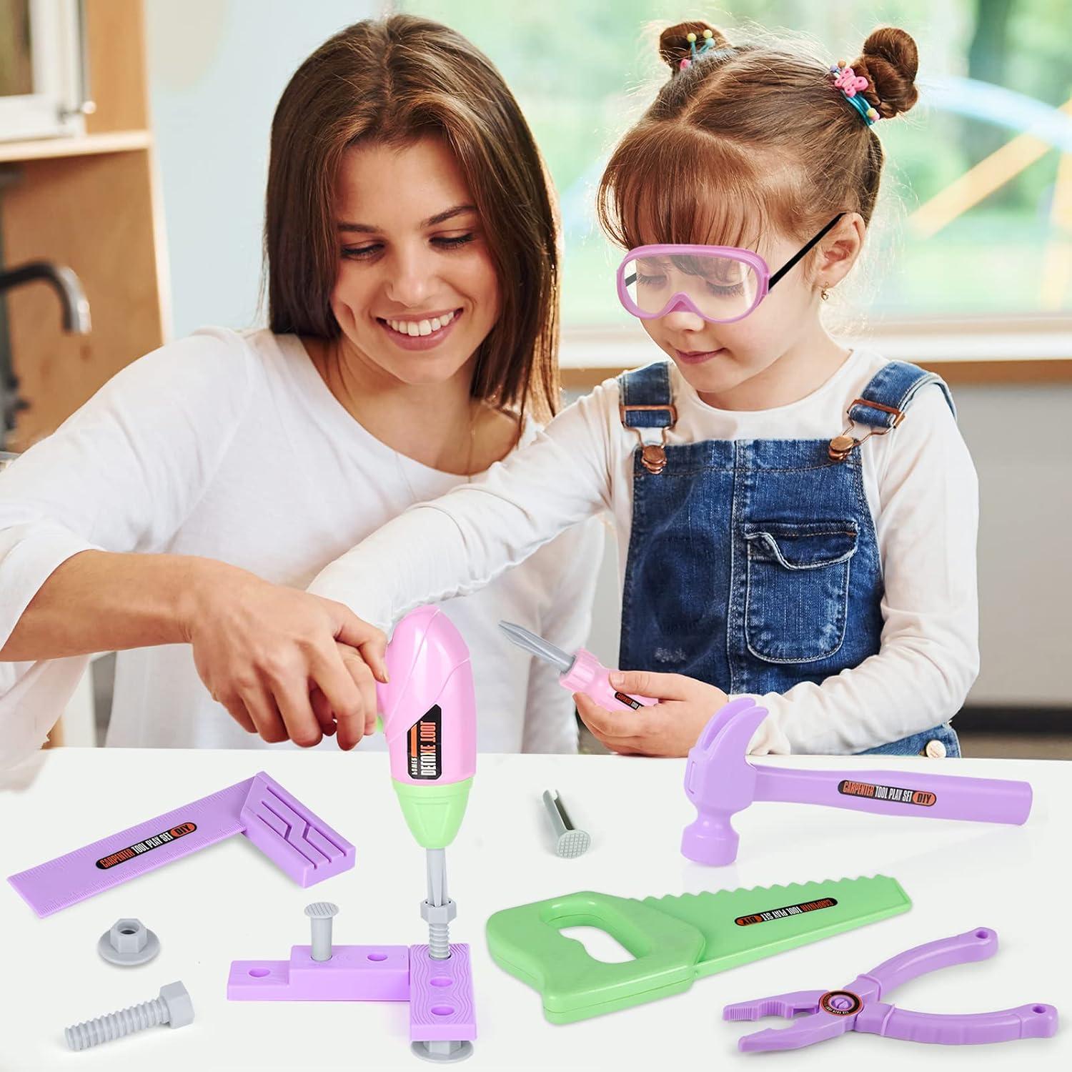 Juego de Herramientas para Niños EXERCISE N PLAY - 10 Piezas Rosadas