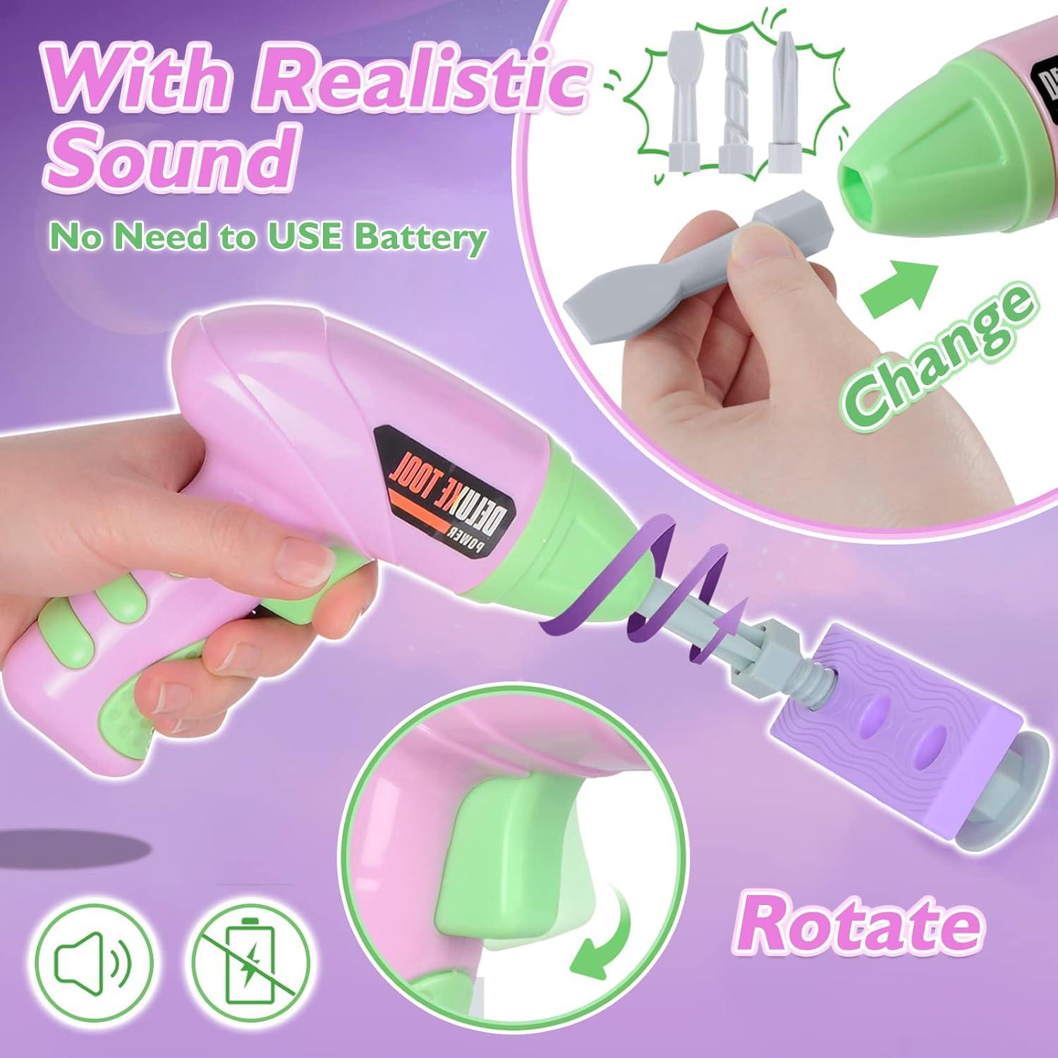 Juego de Herramientas para Niños EXERCISE N PLAY - 10 Piezas Rosadas