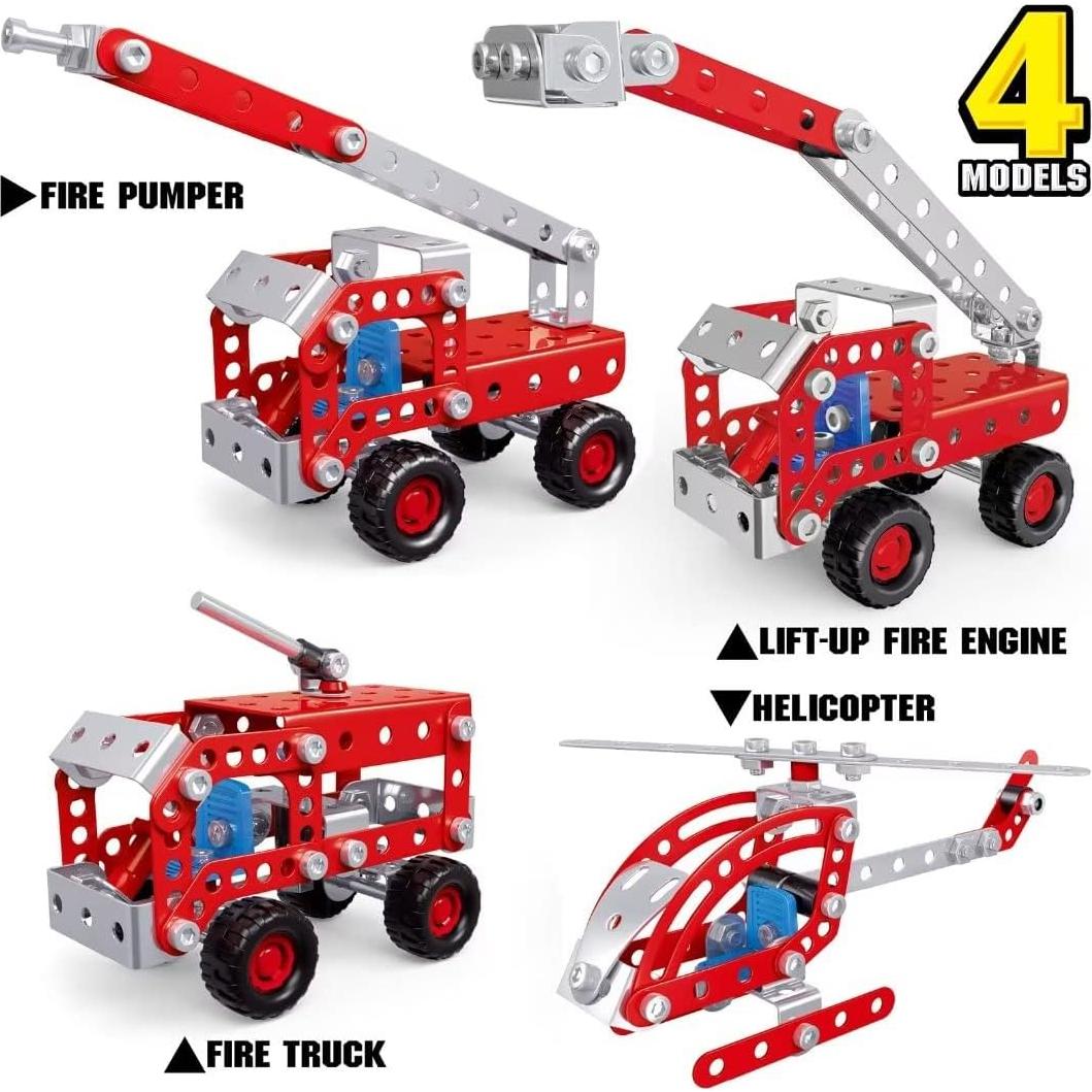 Juguetes de Construcción STEM Ferthor Fun 121PCS Camiones de Bomberos