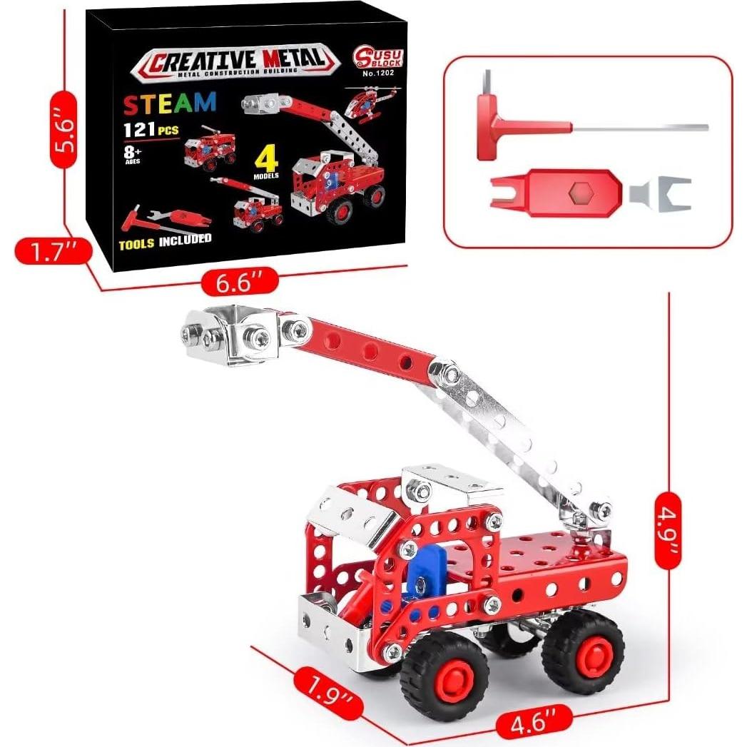 Juguetes de Construcción STEM Ferthor Fun 121PCS Camiones de Bomberos