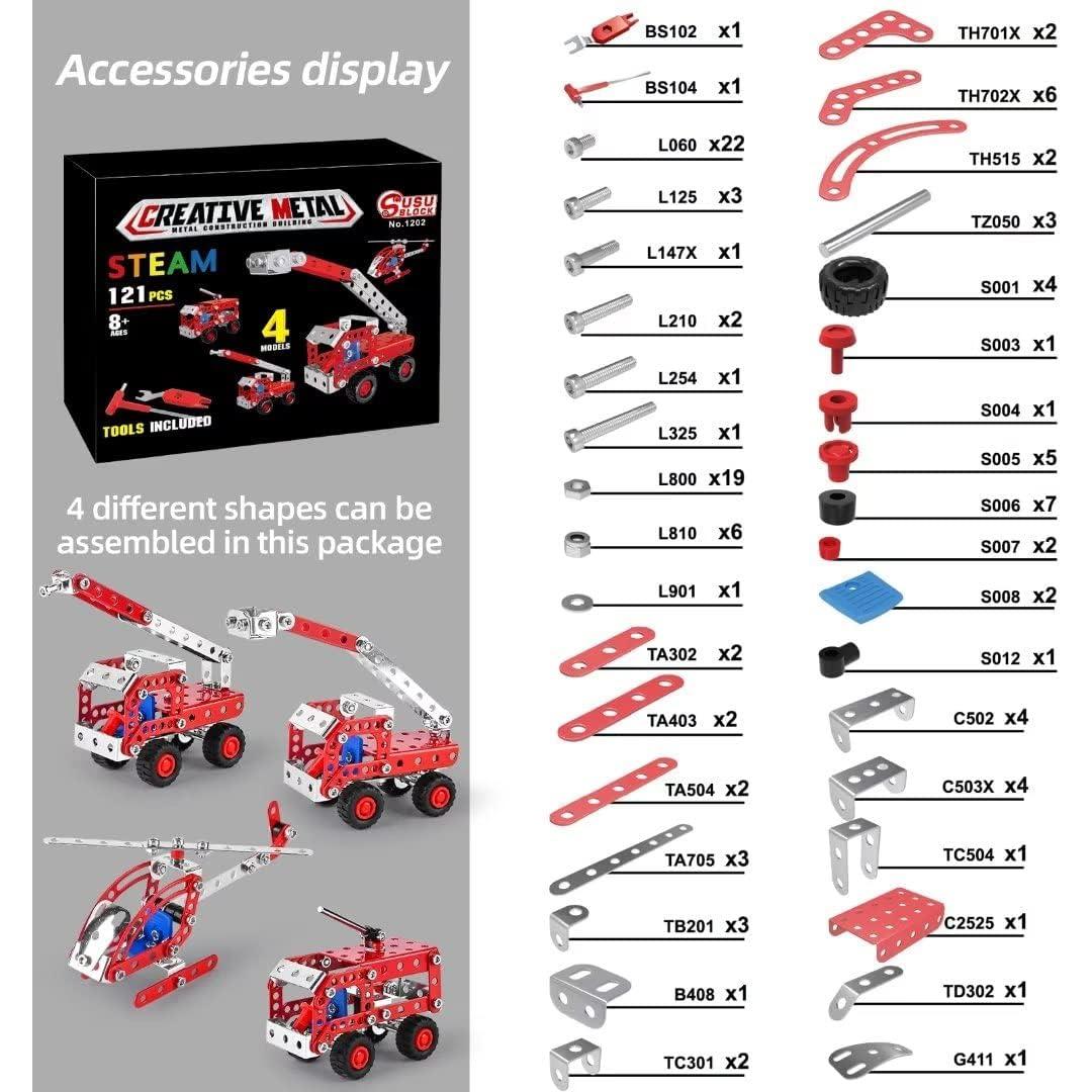 Juguetes de Construcción STEM Ferthor Fun 121PCS Camiones de Bomberos