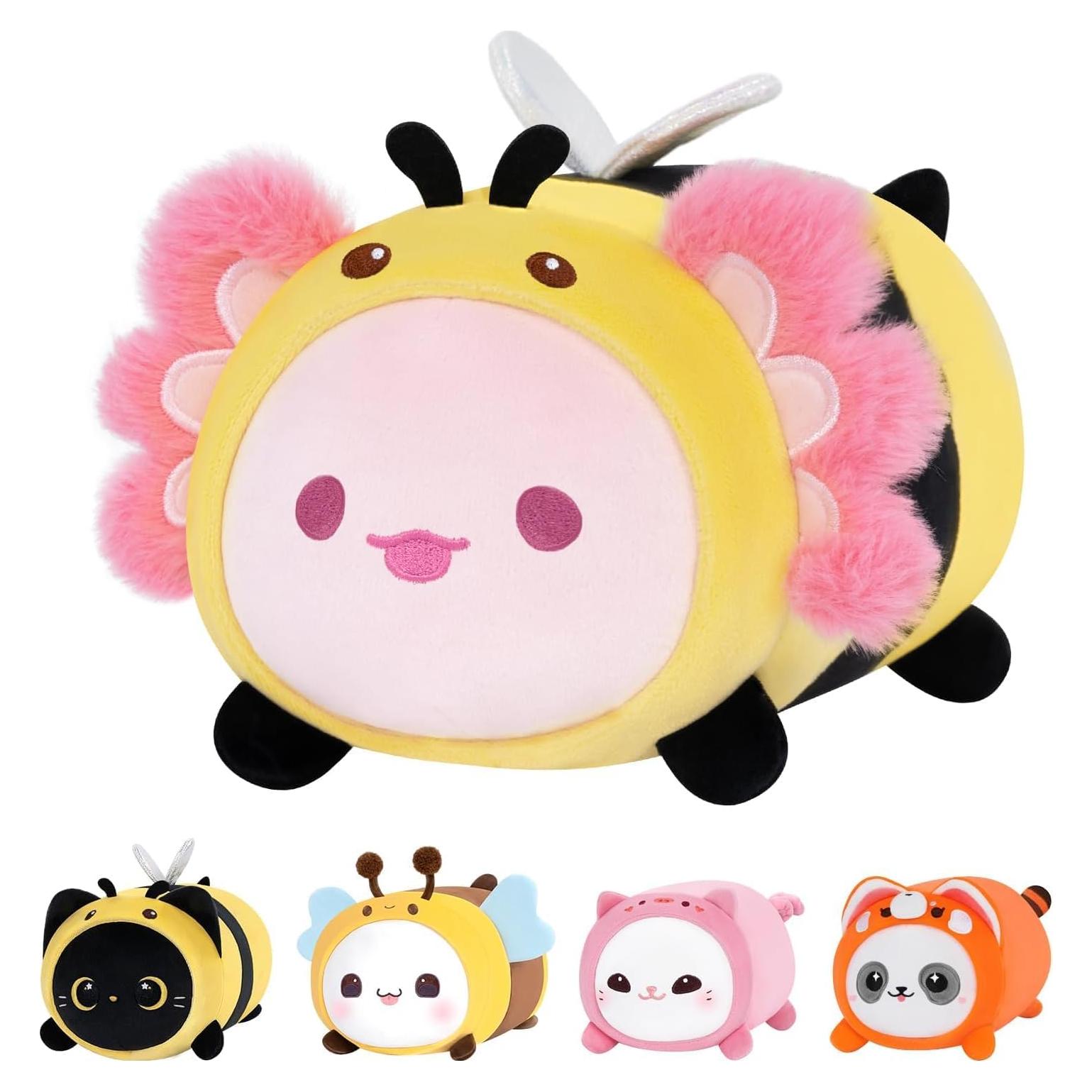 Almohada de Peluche Axolote Abeja Mewaii 20 cm Suave