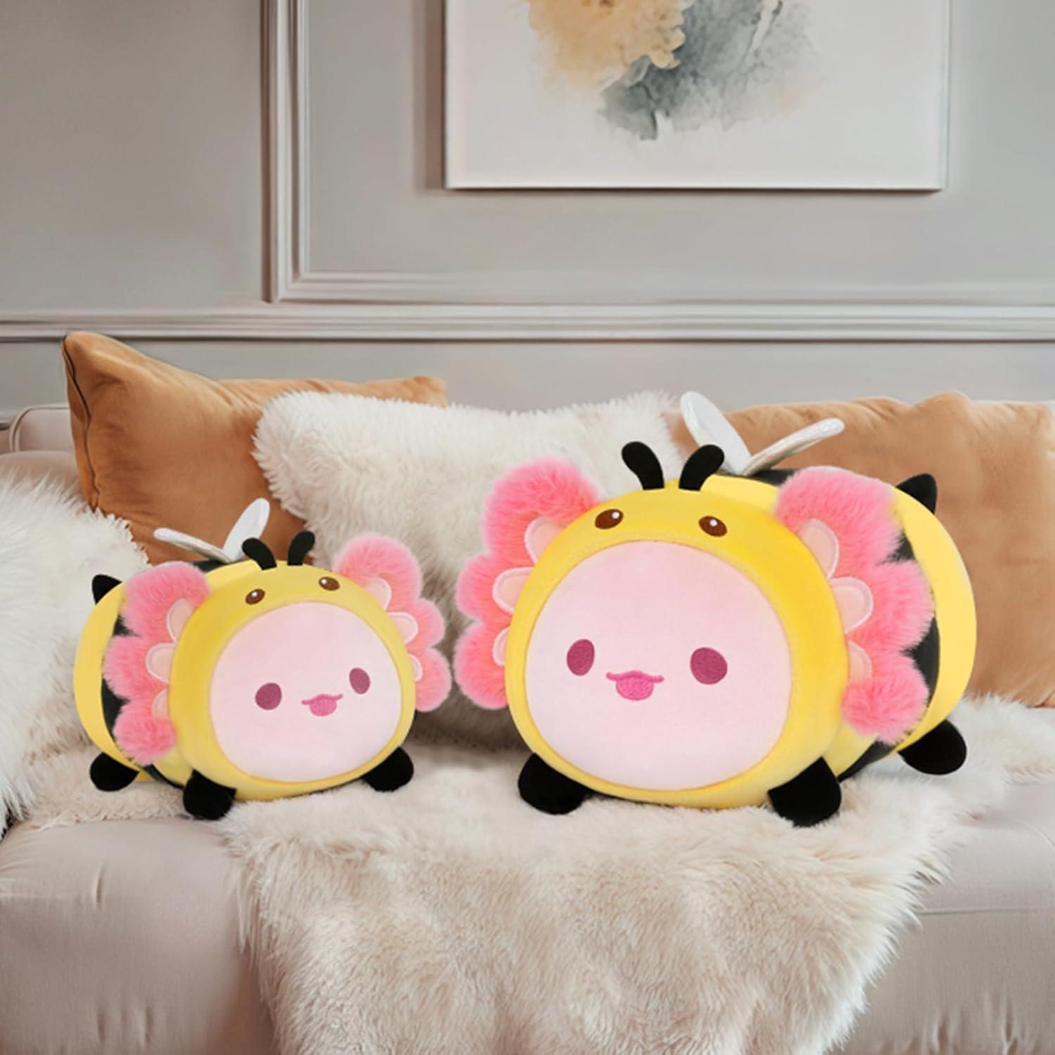 Almohada de Peluche Axolote Abeja Mewaii 20 cm Suave