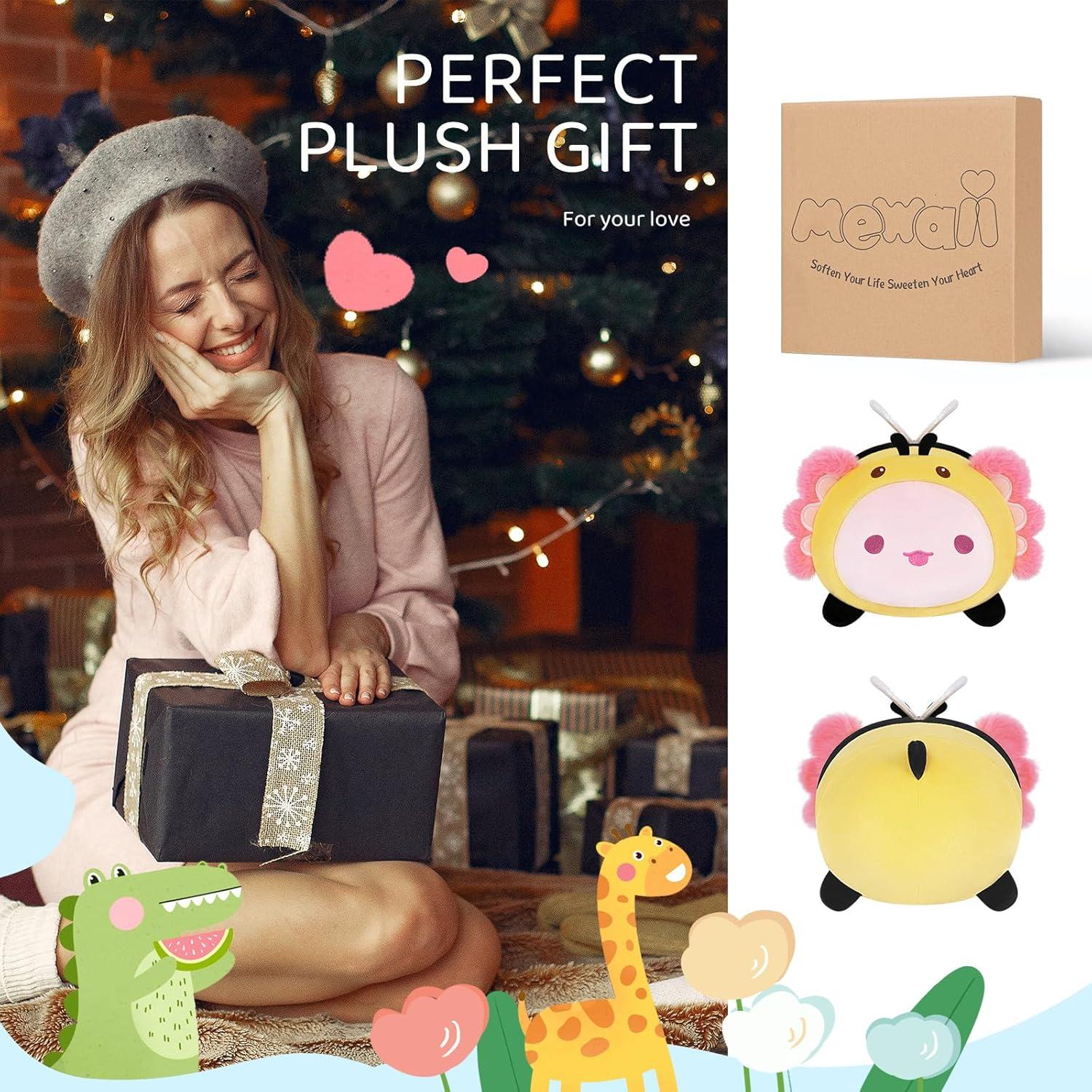 Almohada de Peluche Axolote Abeja Mewaii 20 cm Suave