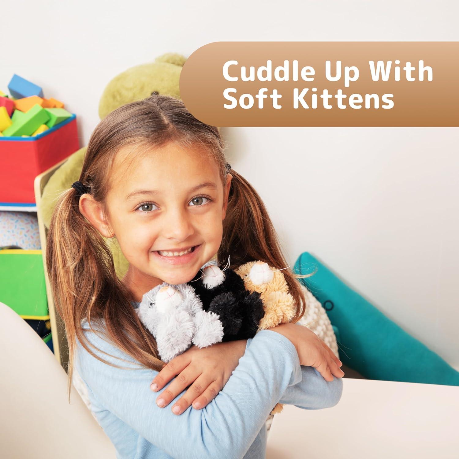 Conjunto de Juguetes de Peluche Prextex - Gato Grande y 3 Gatitos