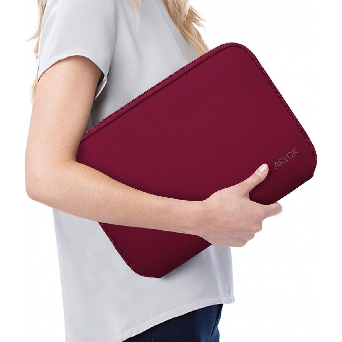 Funda Neopreno Arvok 11.6" Rojo Vino para Laptop