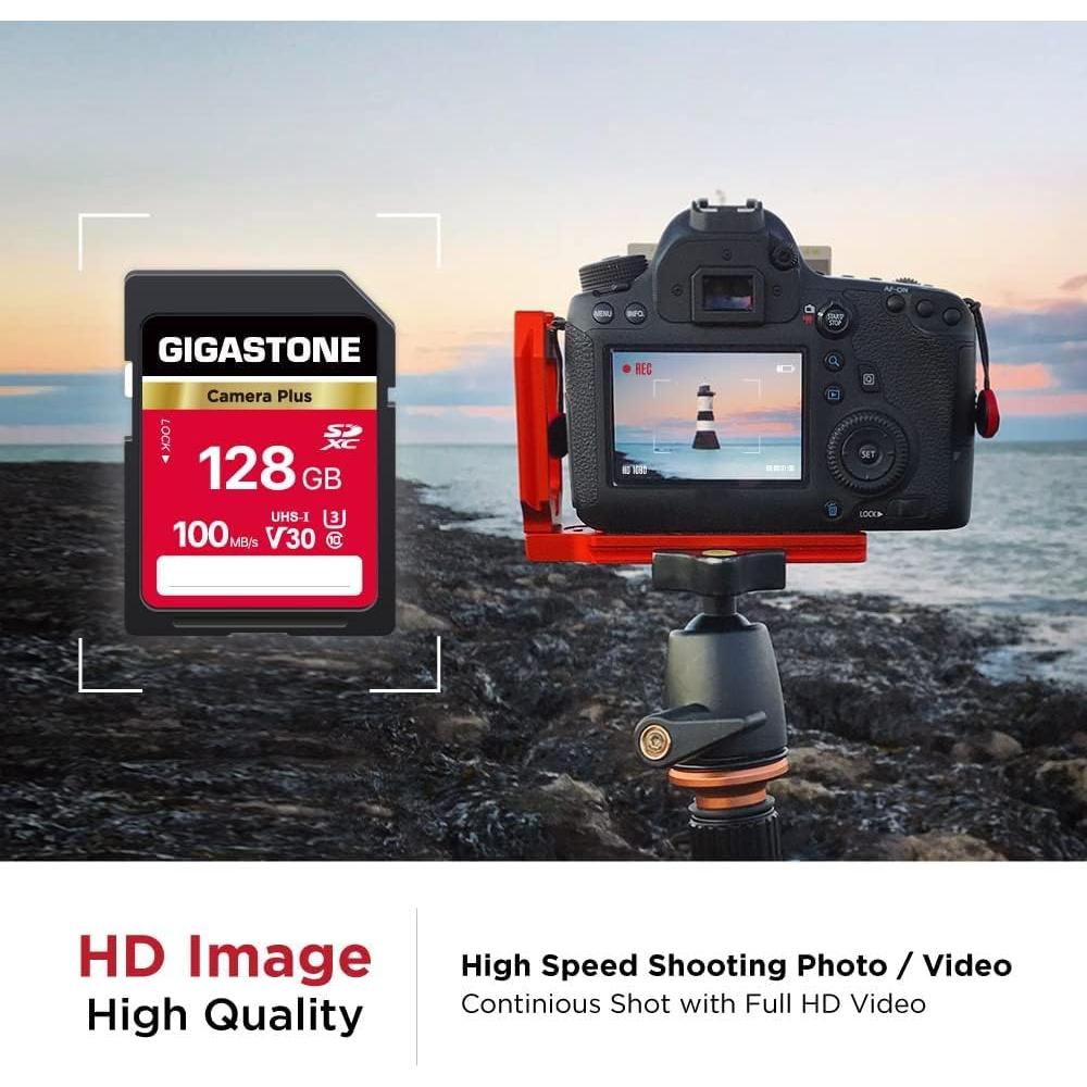 GIGASTONE 128GB Tarjetas SDXC UHS-I U3 Clase 10 - 2 Pack