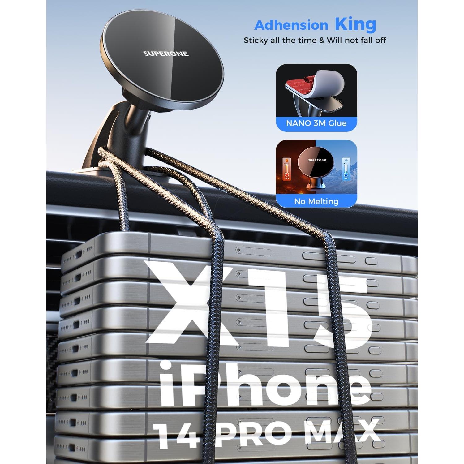 Soporte Magnético para Coche MagSafe SUPERONE - Negro