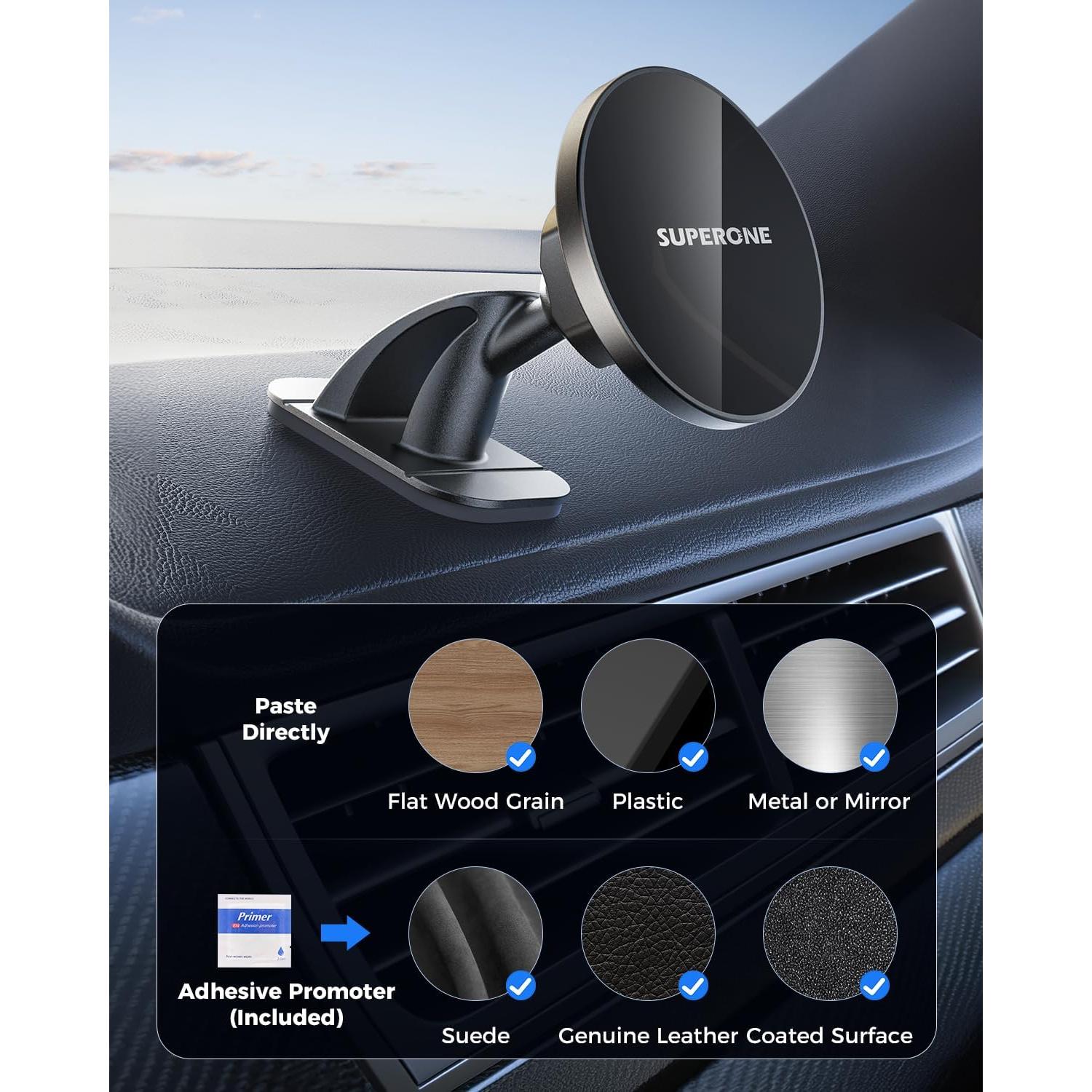 Soporte Magnético para Coche MagSafe SUPERONE - Negro