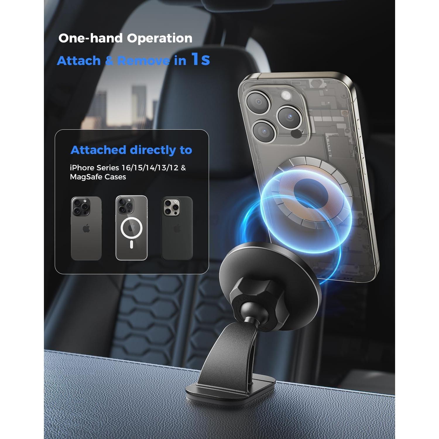 Soporte Magnético para Coche MagSafe SUPERONE - Negro