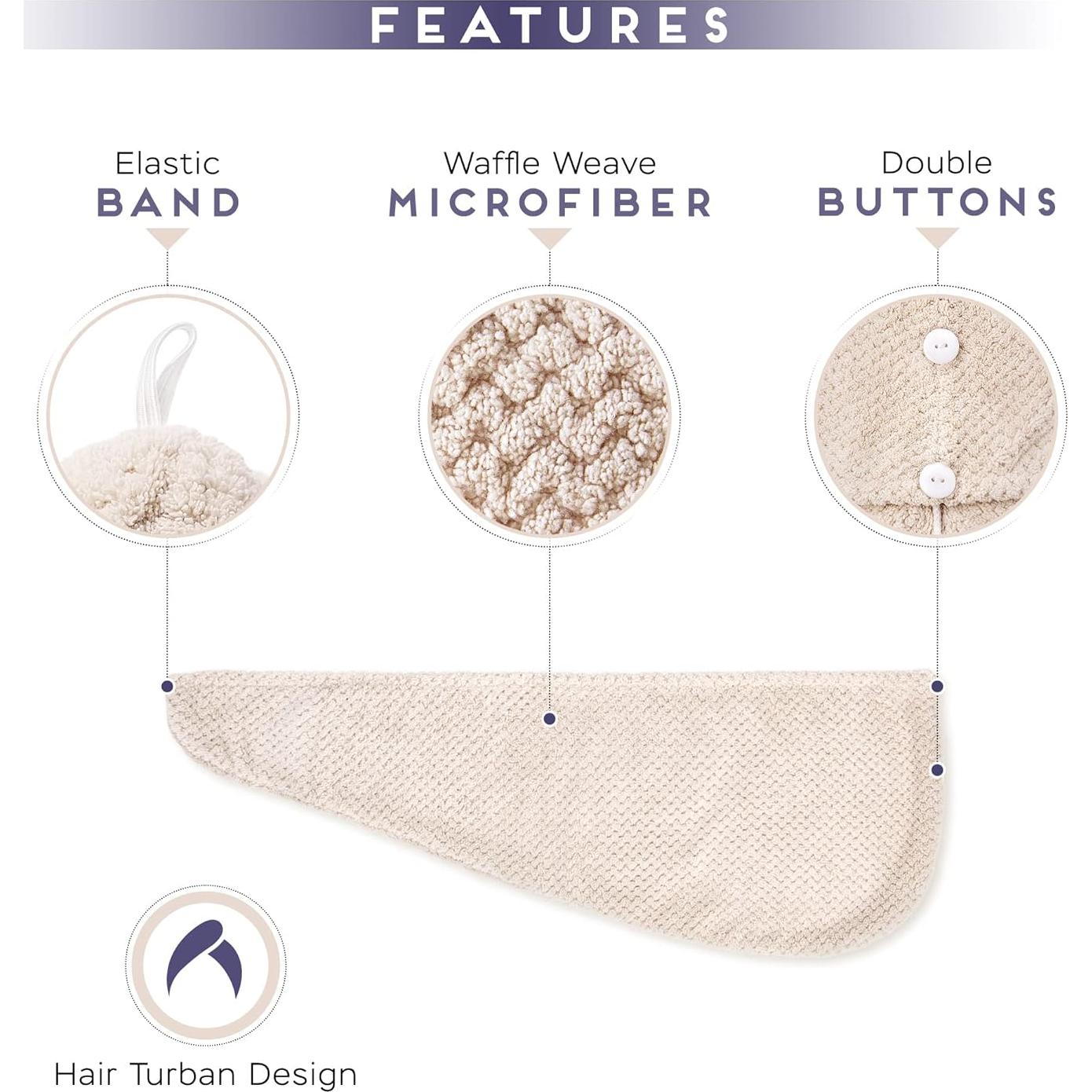 Paquete de 2 Toallas de Microfibra Beige SimpleField 66x25cm