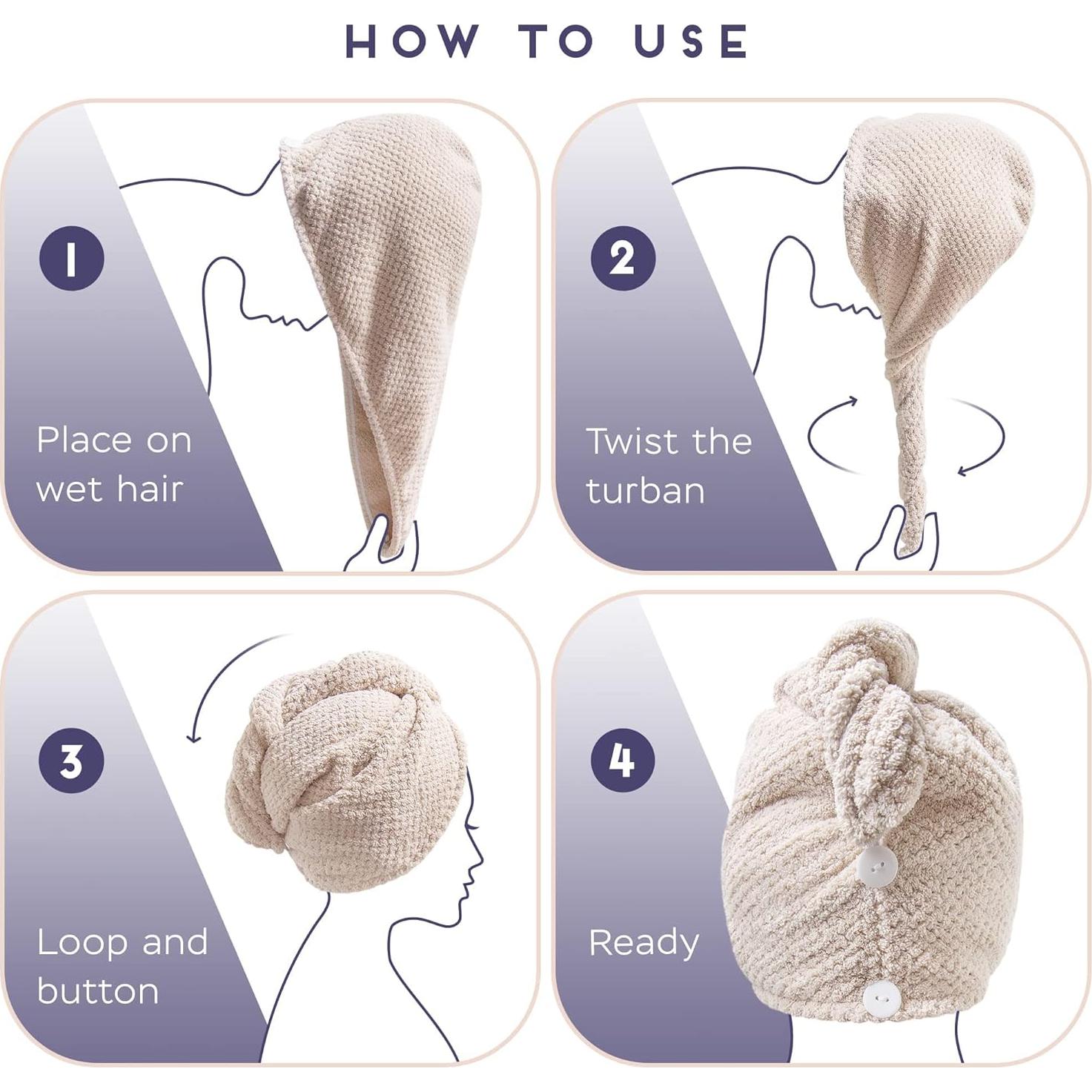 Paquete de 2 Toallas de Microfibra Beige SimpleField 66x25cm