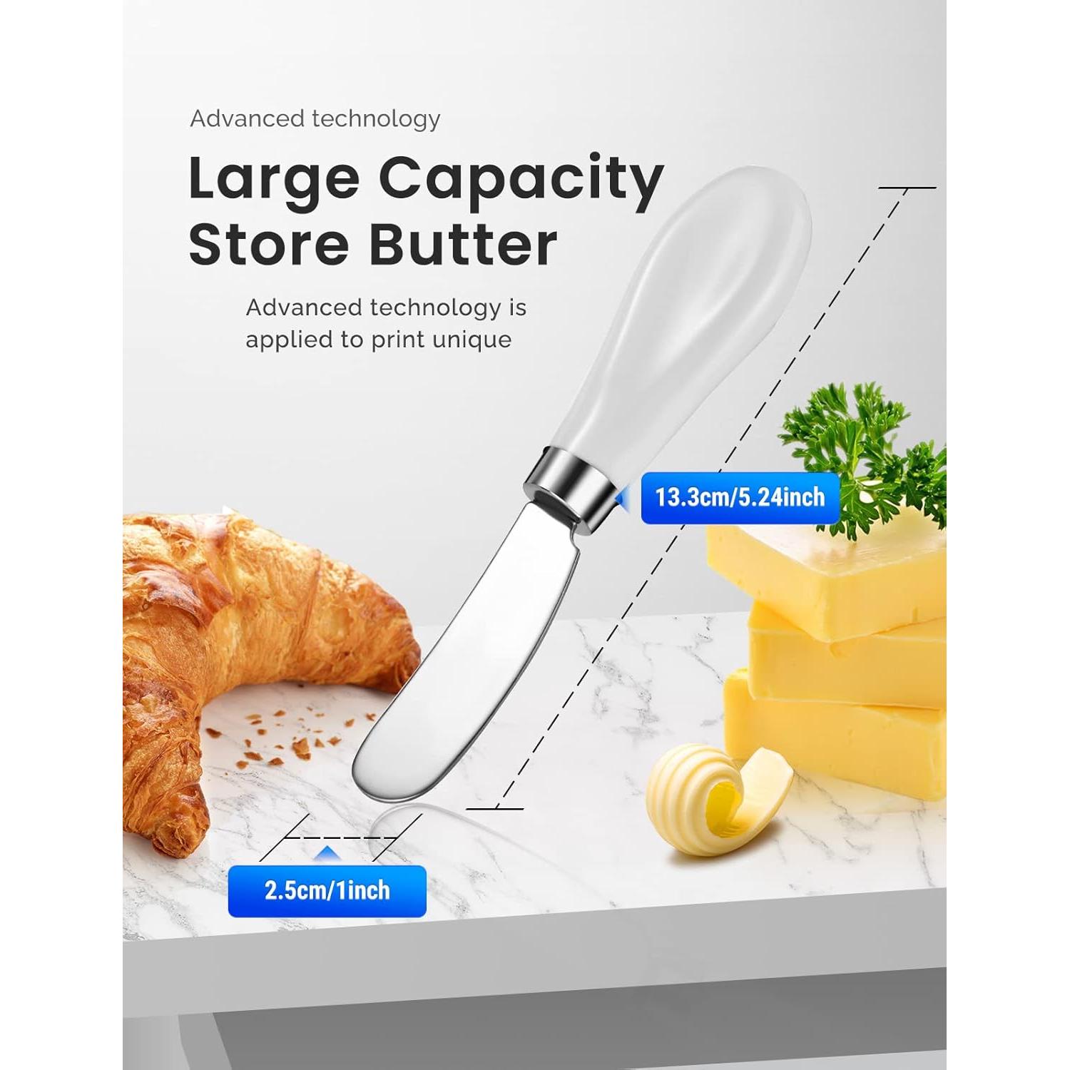 Set de 4 Cuchillos para Untar Mantequilla AISBUGUR - Acero Inoxidable y Mango de Cerámica