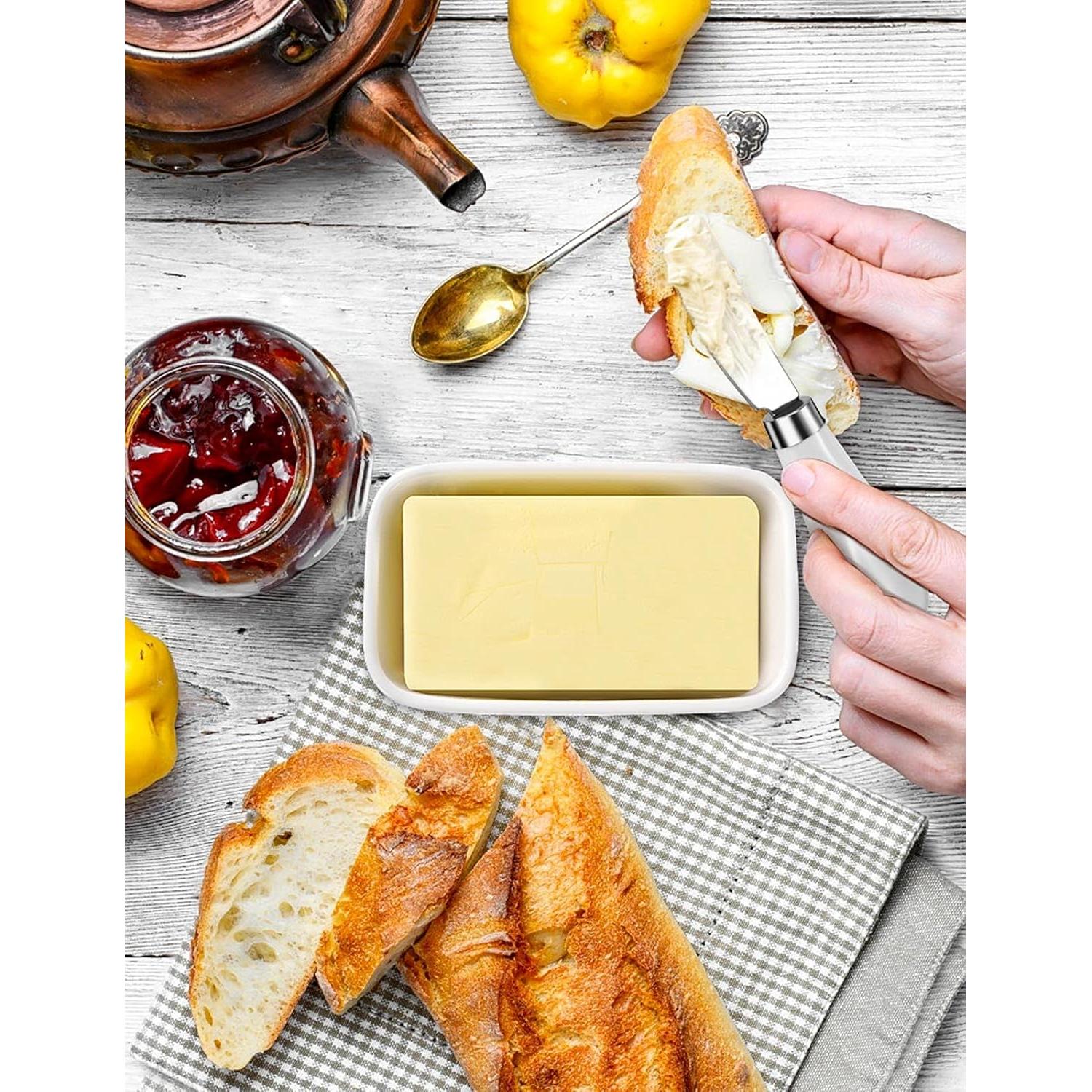 Set de 4 Cuchillos para Untar Mantequilla AISBUGUR - Acero Inoxidable y Mango de Cerámica