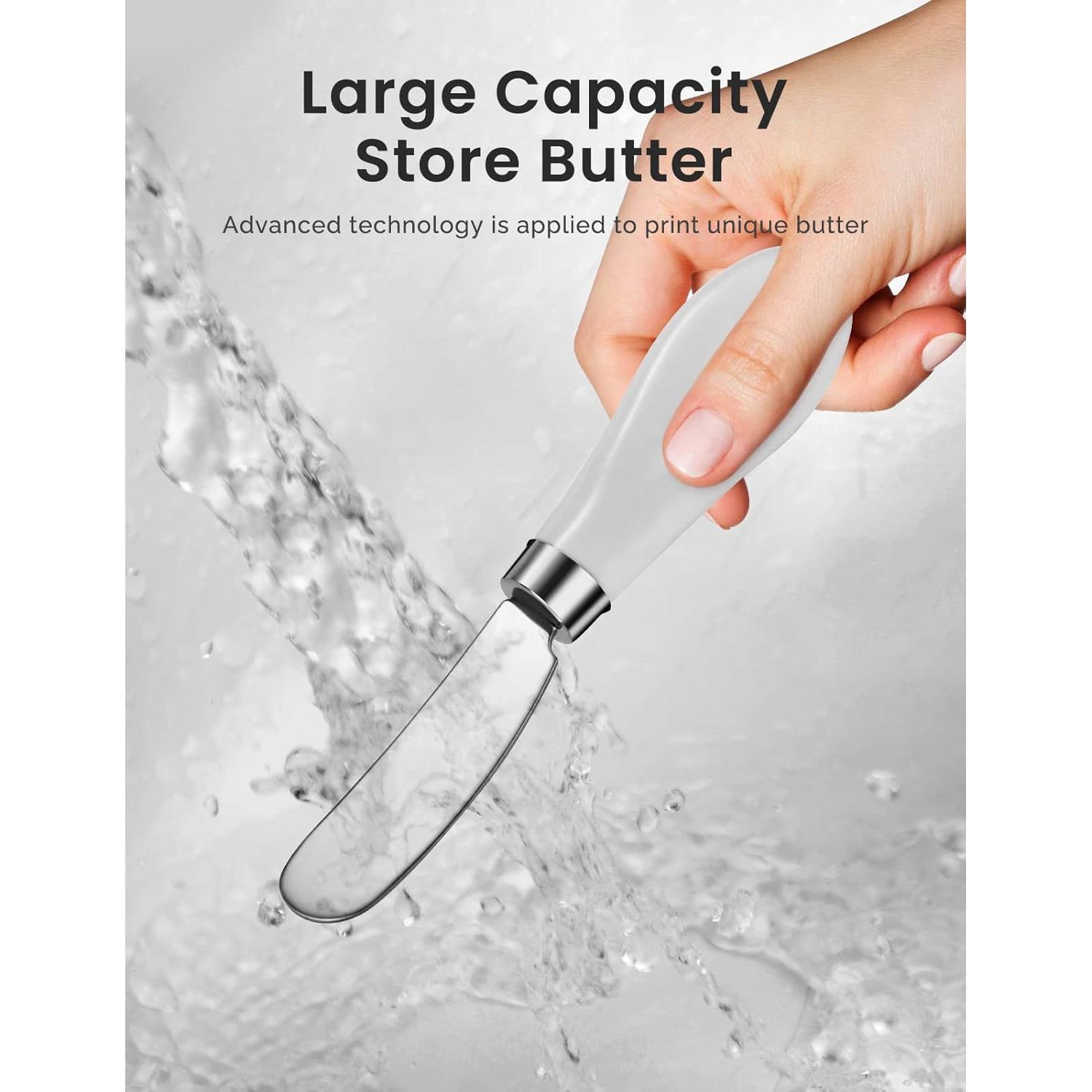 Set de 4 Cuchillos para Untar Mantequilla AISBUGUR - Acero Inoxidable y Mango de Cerámica