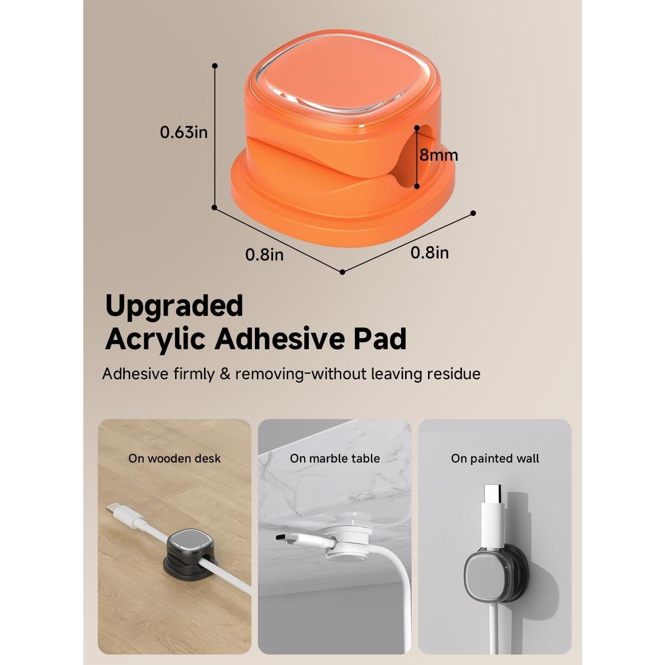 Organizadores de Cables Funtin - Paquete de 9 Clips Adhesivos