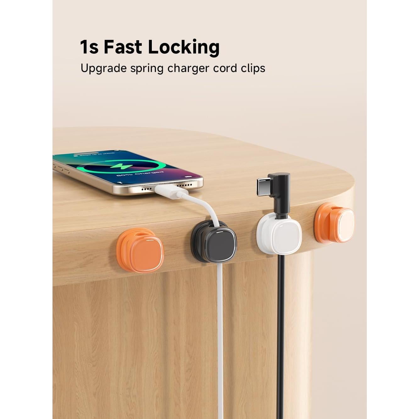 Organizadores de Cables Funtin - Paquete de 9 Clips Adhesivos