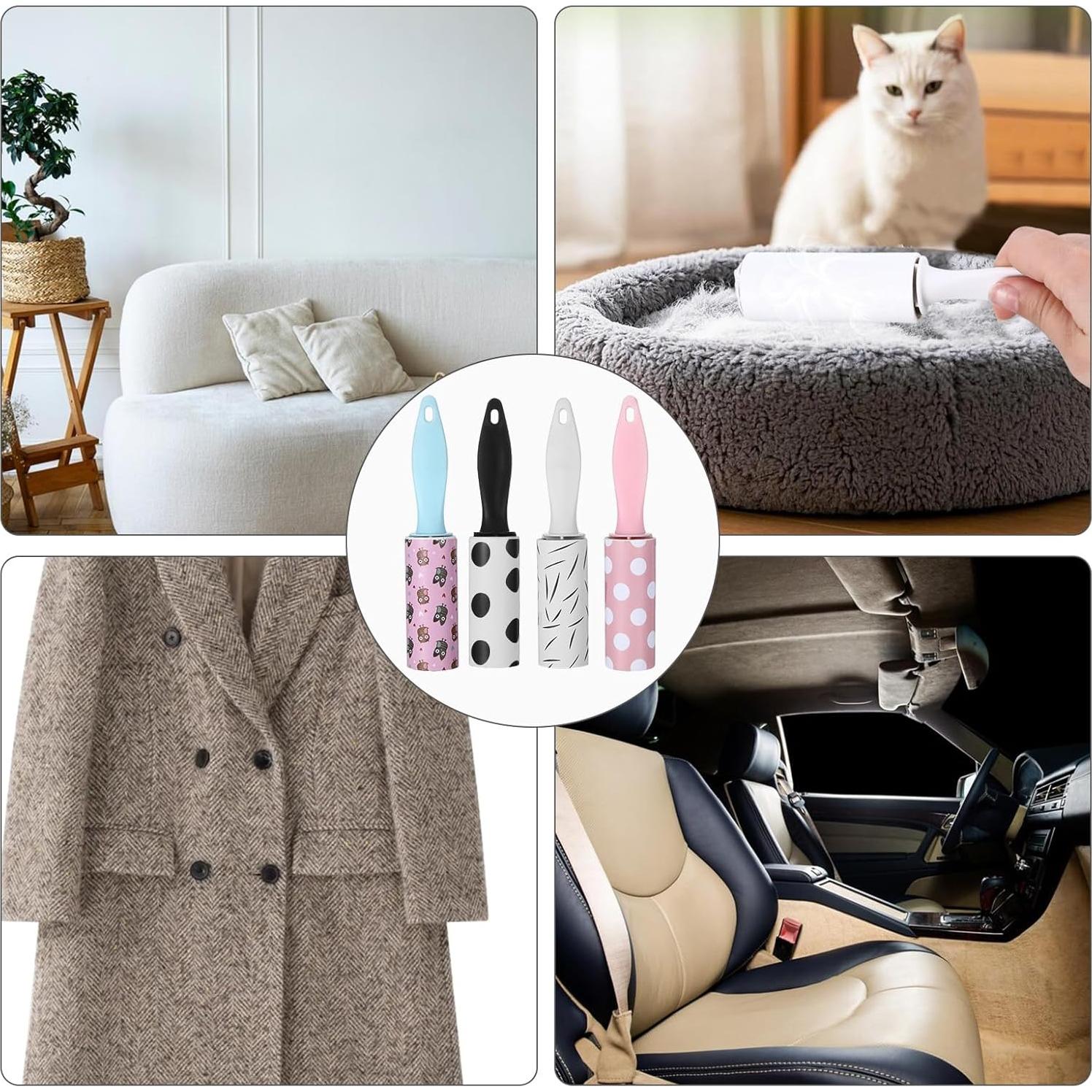 8 Rodillos Quitapelusas Mini Maahongh para Viaje Extra Adhesivos