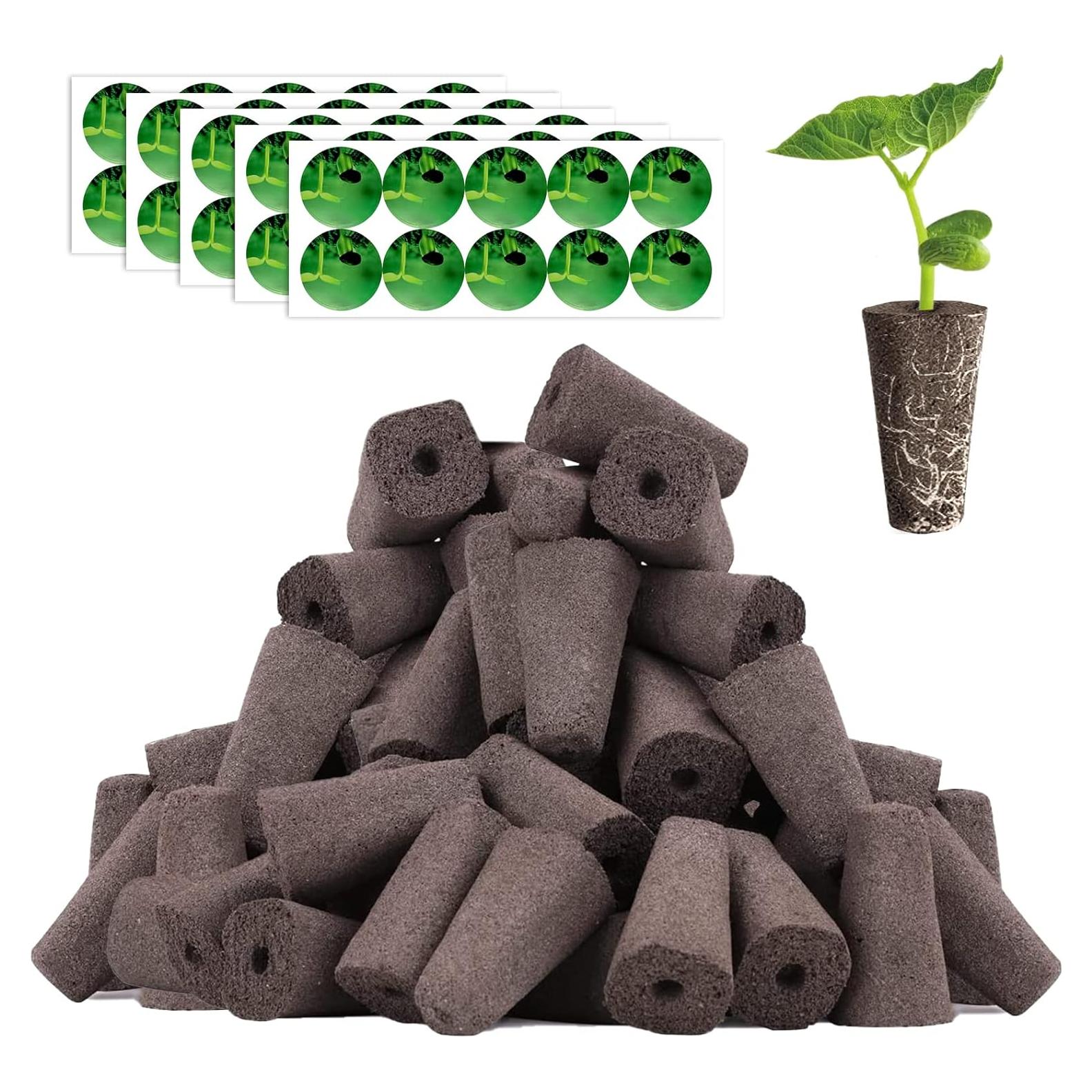 Kit de Cápsulas Hidropónicas Haligo 100pcs Cuadradas con Esponjas