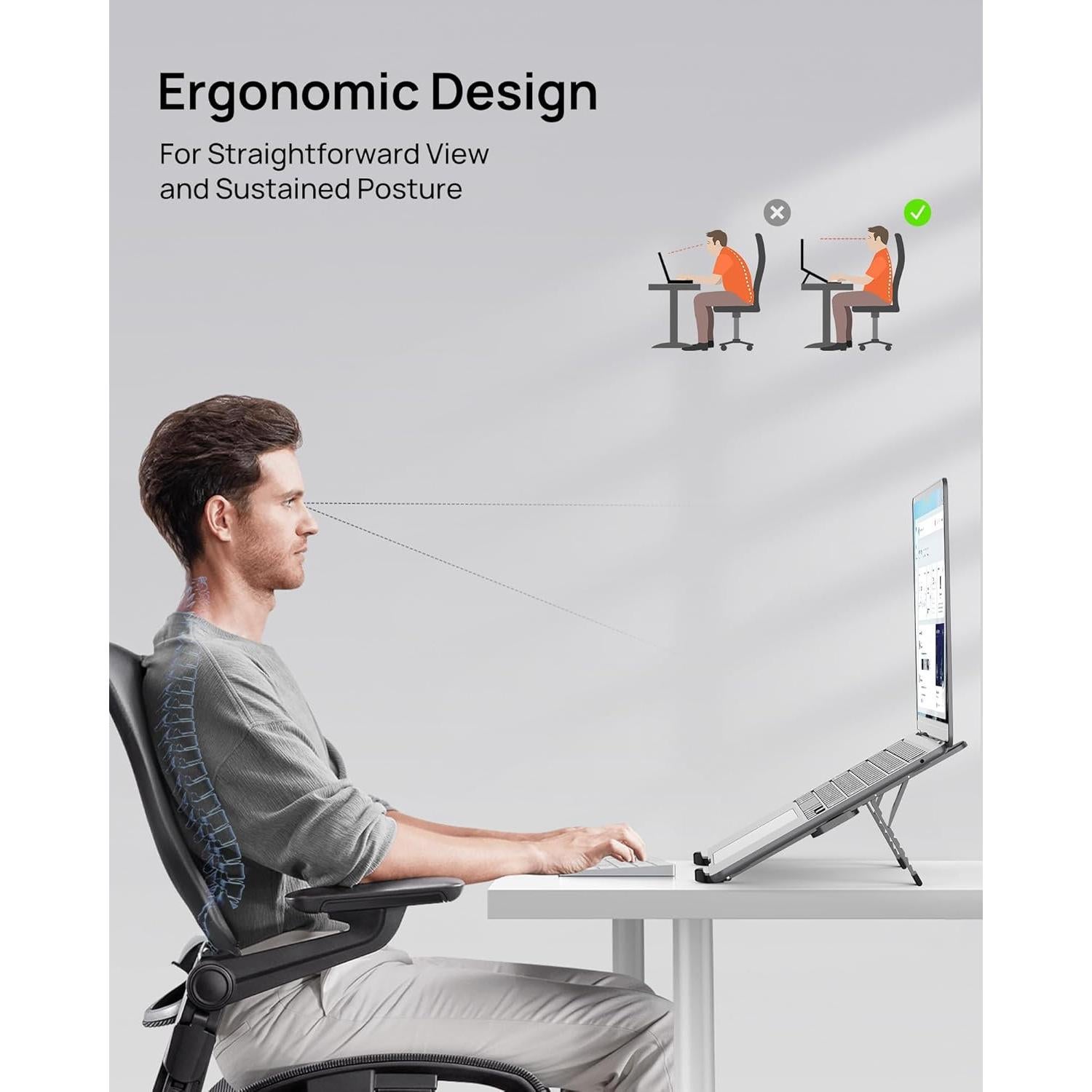 Soporte Plegable SODI para Laptop 10-16" Ergonómico Aluminio