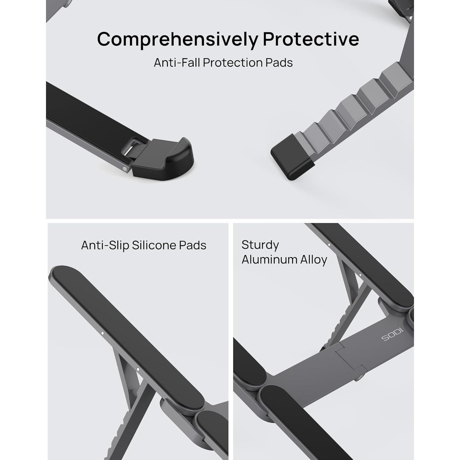 Soporte Plegable SODI para Laptop 10-16" Ergonómico Aluminio
