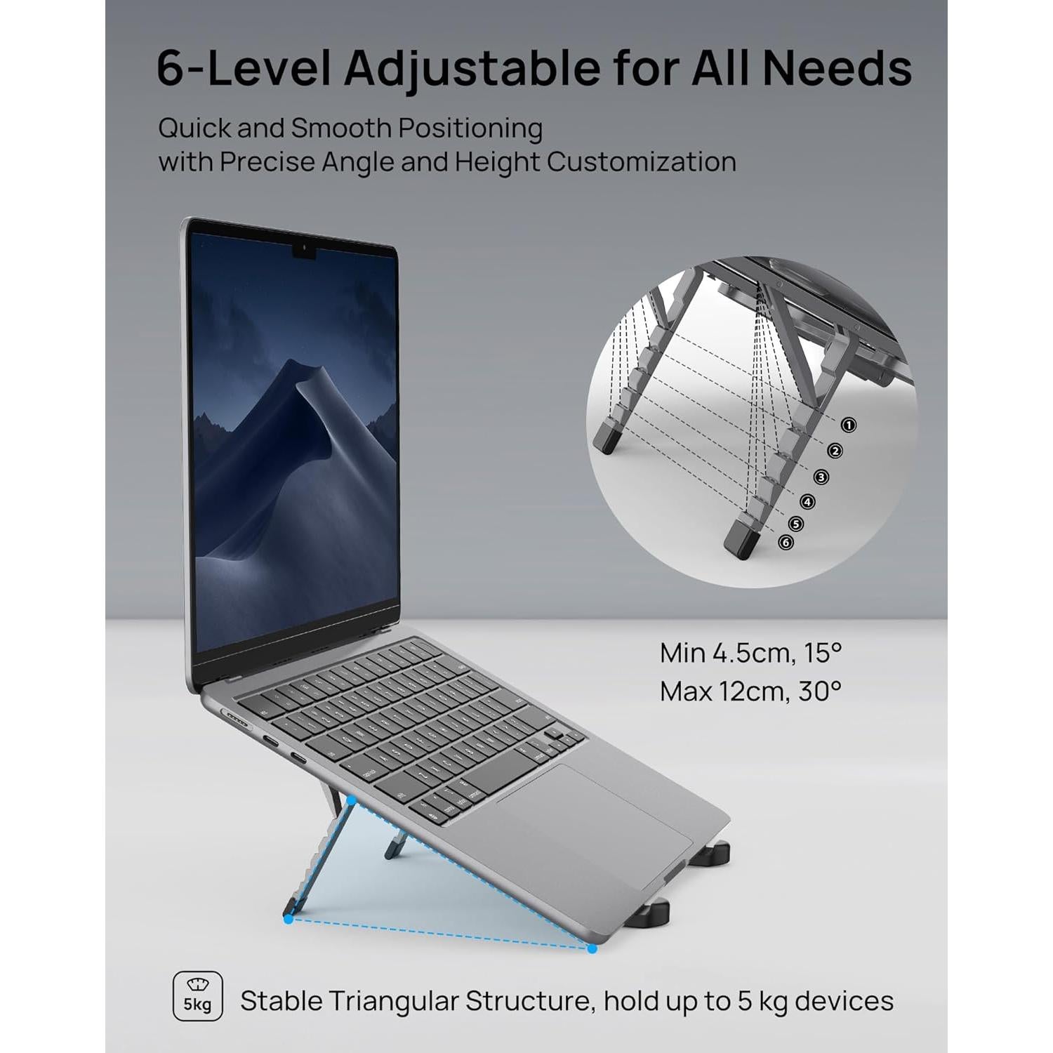 Soporte Plegable SODI para Laptop 10-16" Ergonómico Aluminio