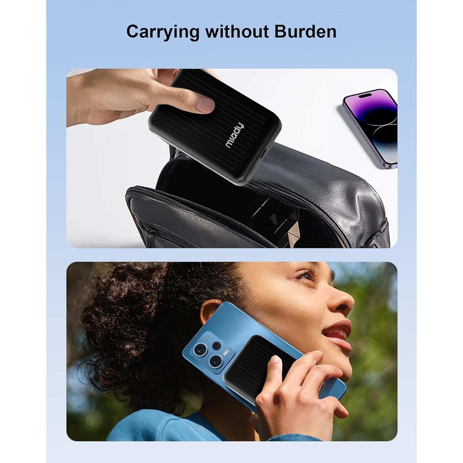 Cargador Portátil Inalámbrico Miady 5000mAh USB-C 12W