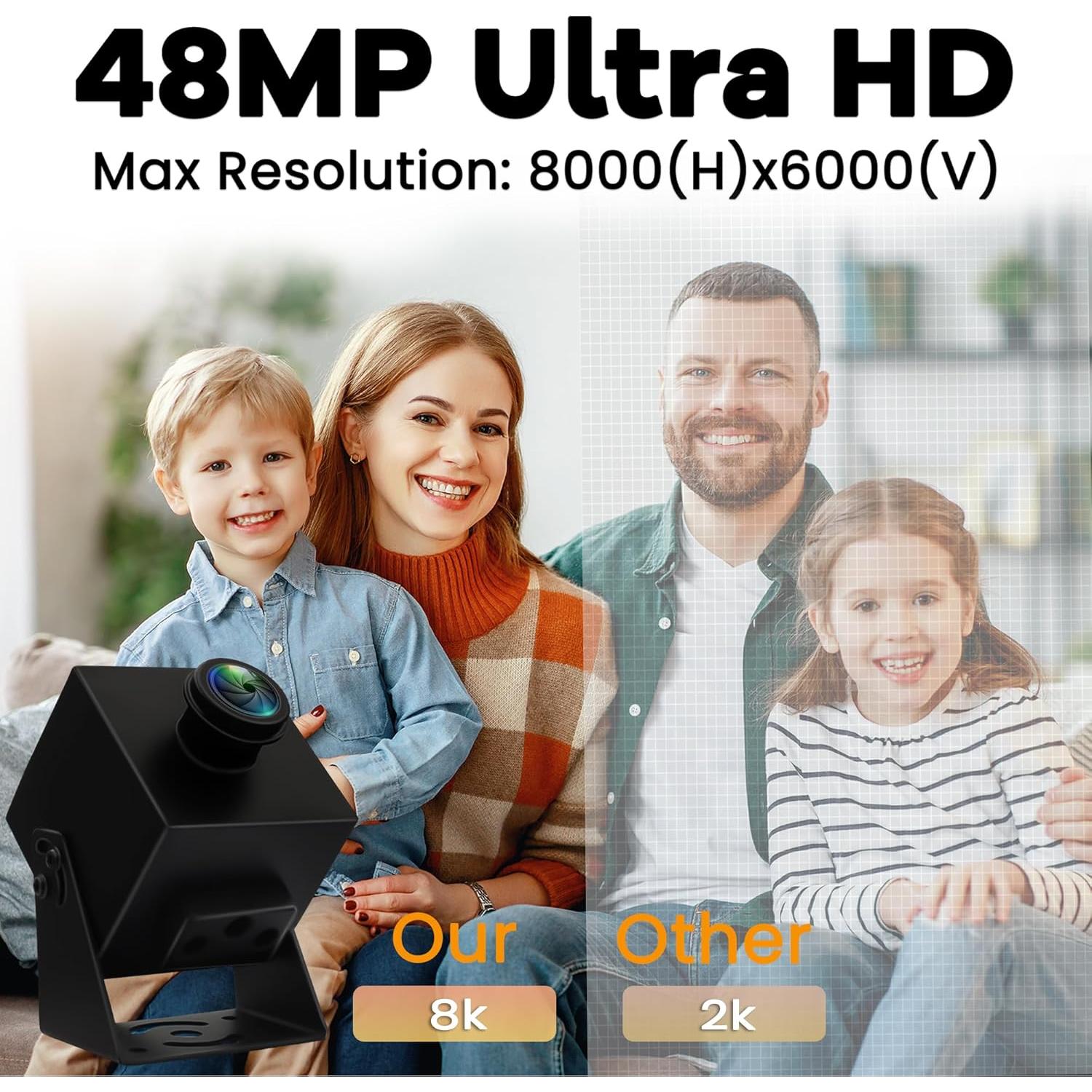 Cámara USB IFWATER 48MP Ultra HD Gran Angular 200°