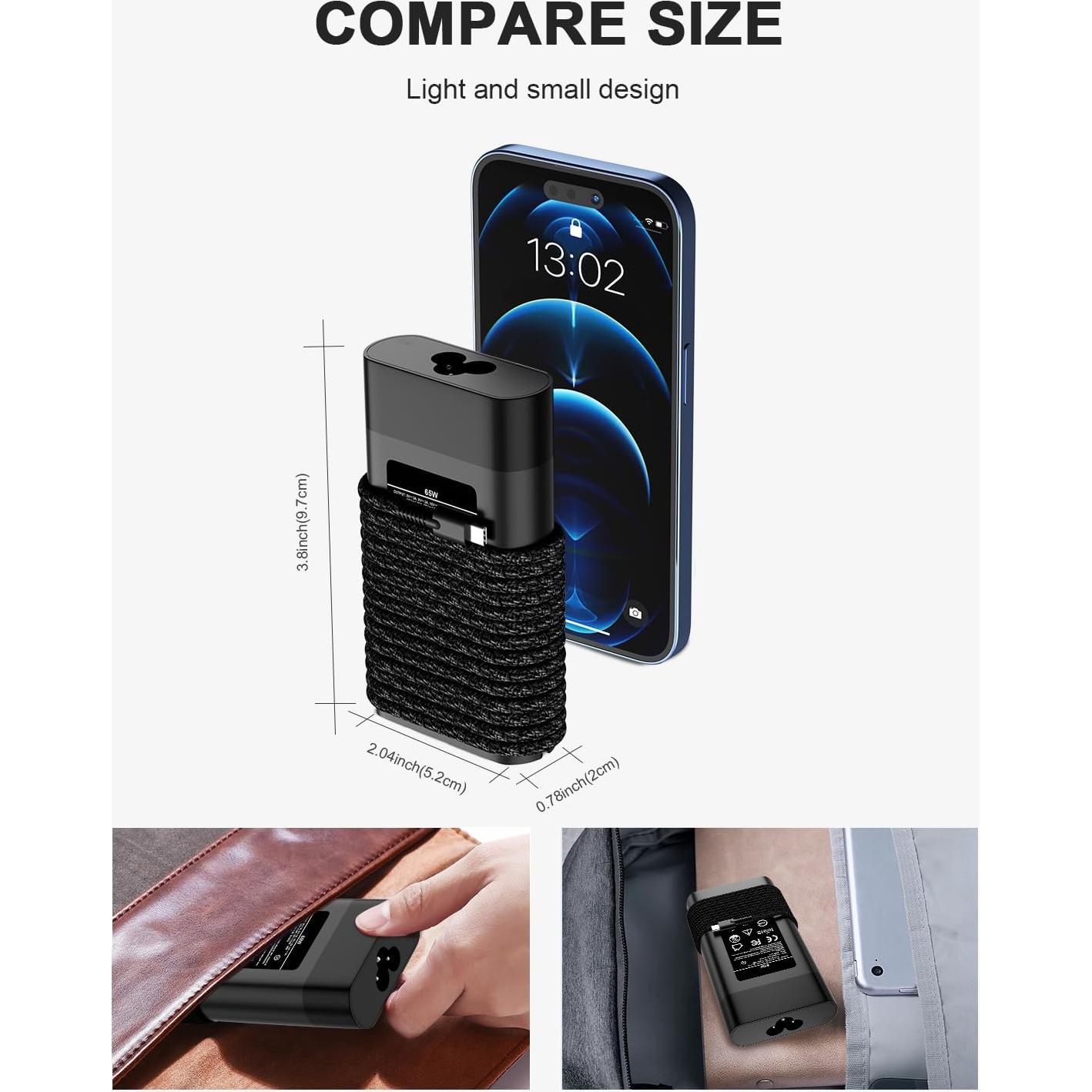 Cargador TSKYBEAR 65W USB C para Laptop HP y Chromebook