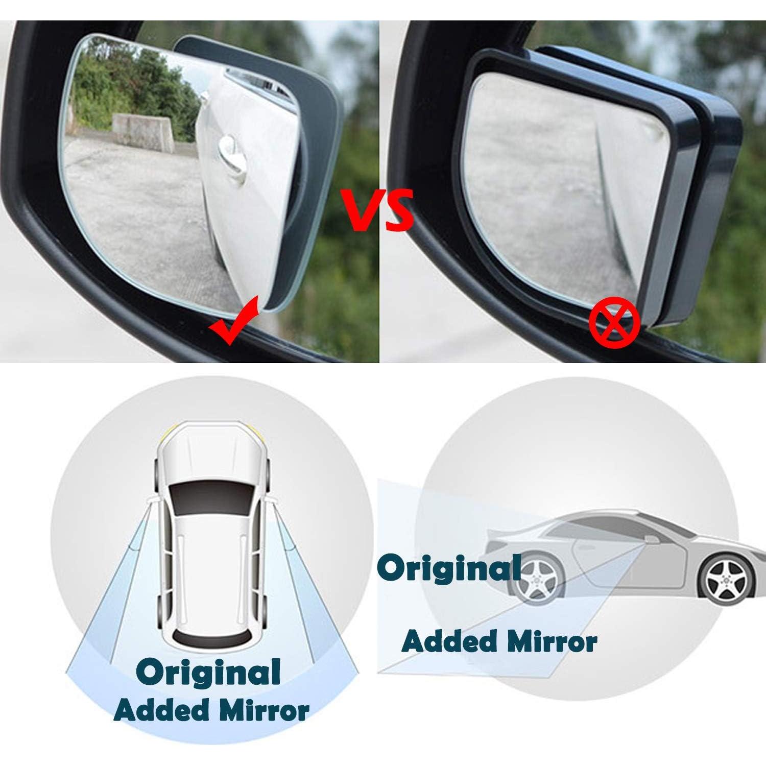 Espejo de Punto Ciego Ampper, 2 Piezas, Vidrio HD Convexo