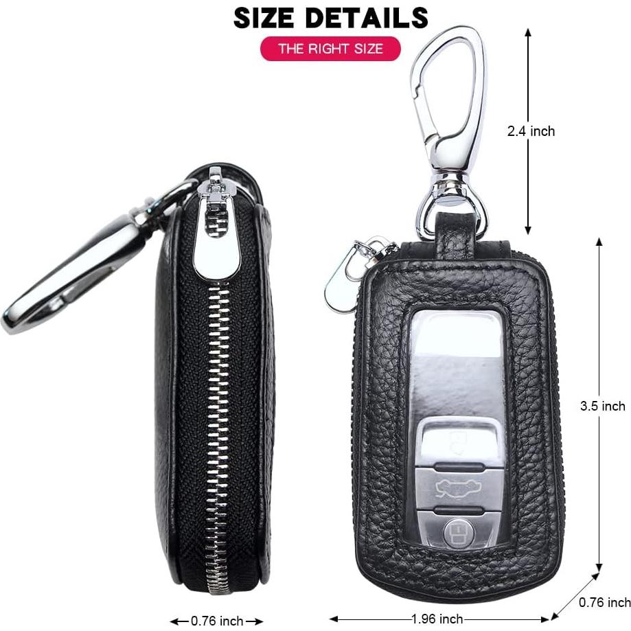 Universal Premium Car Key Fob Case Genuine Leather Car Smart Key fob Holder for Remote Key Fob