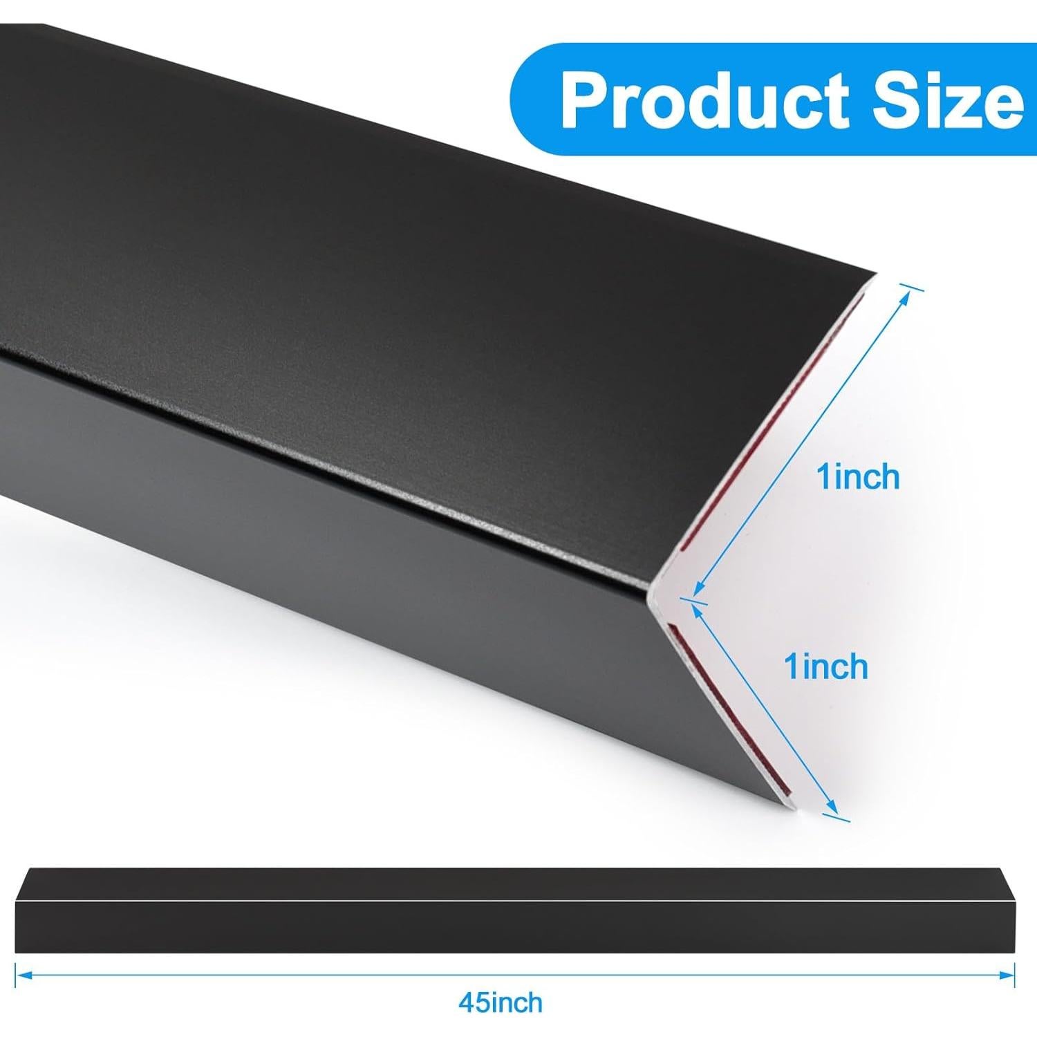 Protector de Esquina de Aluminio Heainaiyoo 4Pack 114.3x2.5cm Negro