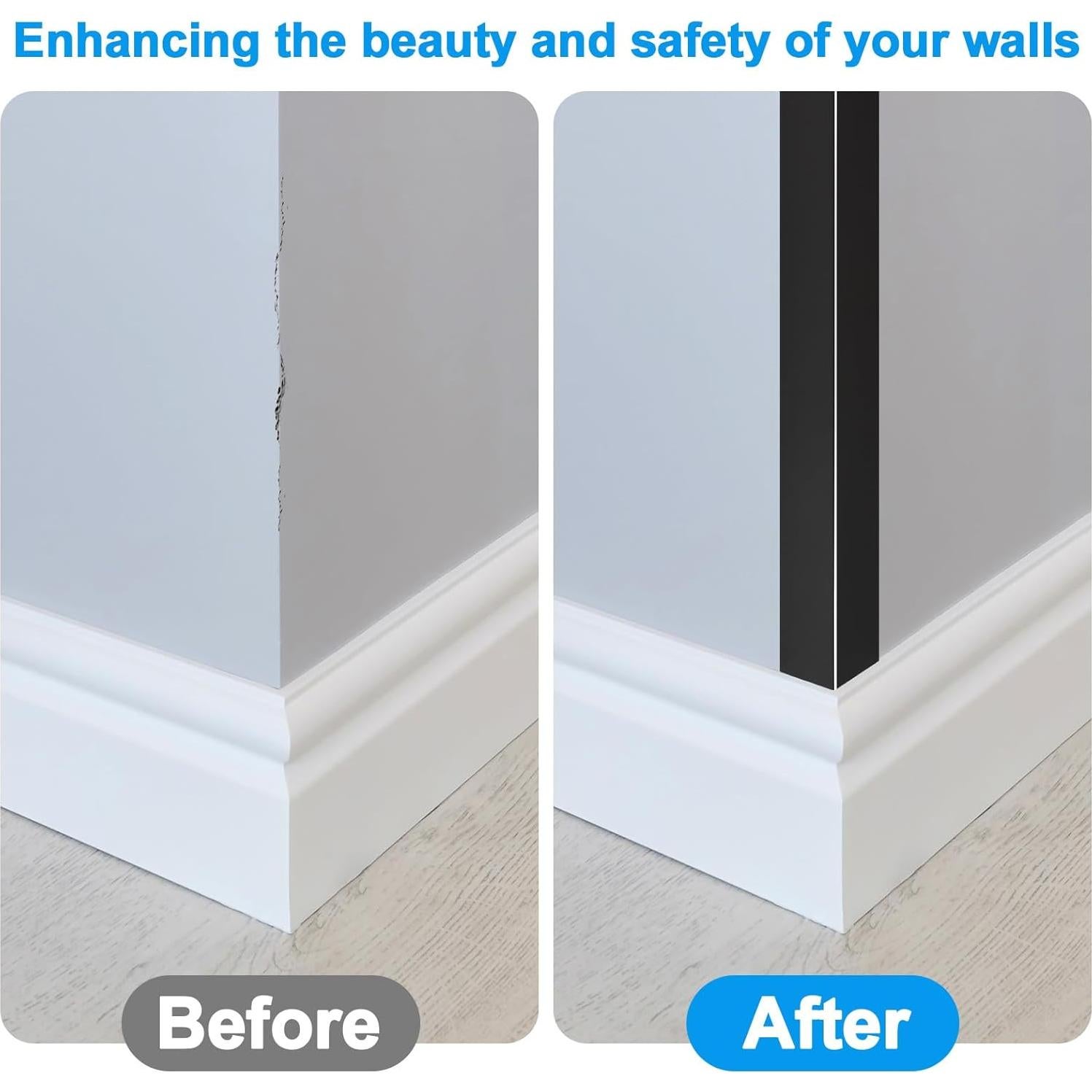 Protector de Esquina de Aluminio Heainaiyoo 4Pack 114.3x2.5cm Negro