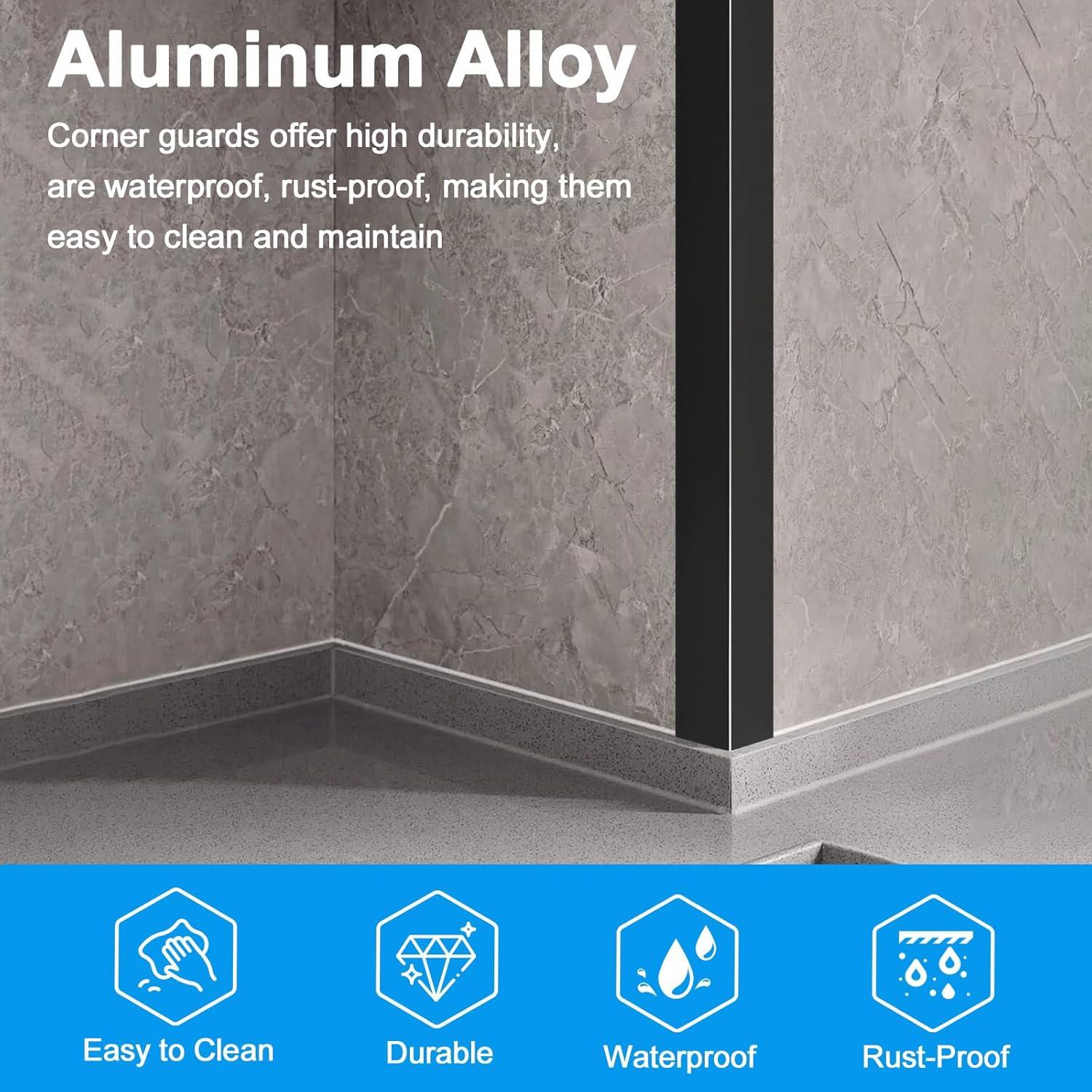 Protector de Esquina de Aluminio Heainaiyoo 4Pack 114.3x2.5cm Negro