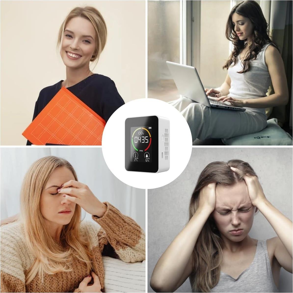 Detector de CO2 KATZEIST 3 en 1, Monitor de Calidad del Aire